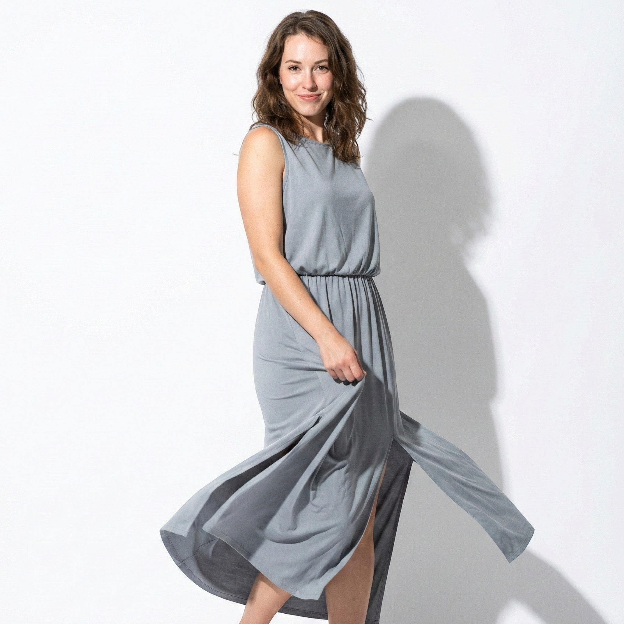 Eleanor - Women’s Sleeveless Maxi Dress with Flattered Waistline