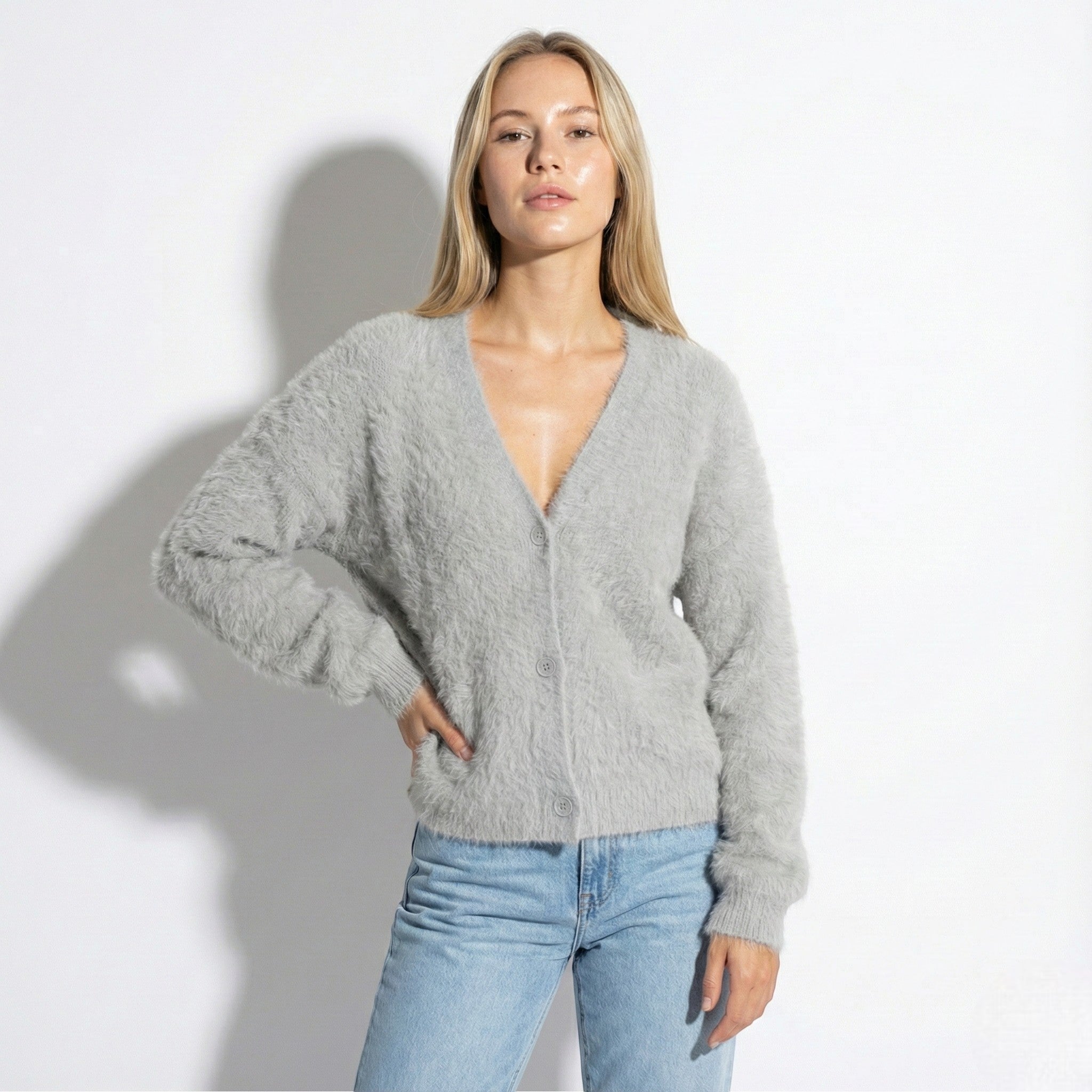 Women’s Oversized Fuzzy Knit Cardigan