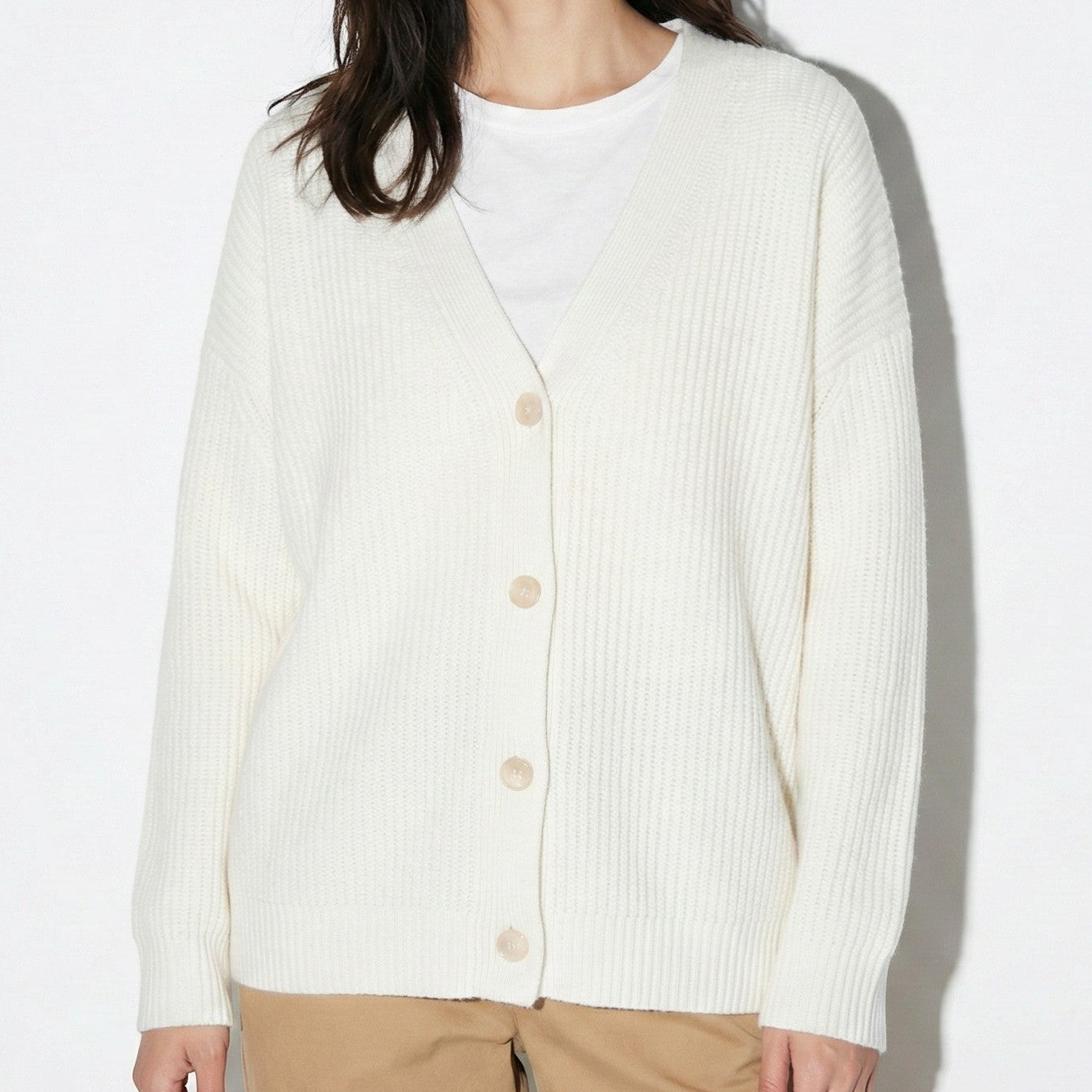 Millie - Women's Oversized Knit Cardigan with Button Closure