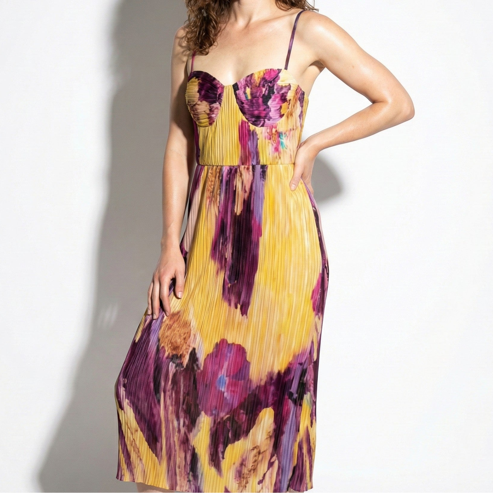 Amelia - Women's Floral Print Spaghetti Strap Maxi Dress