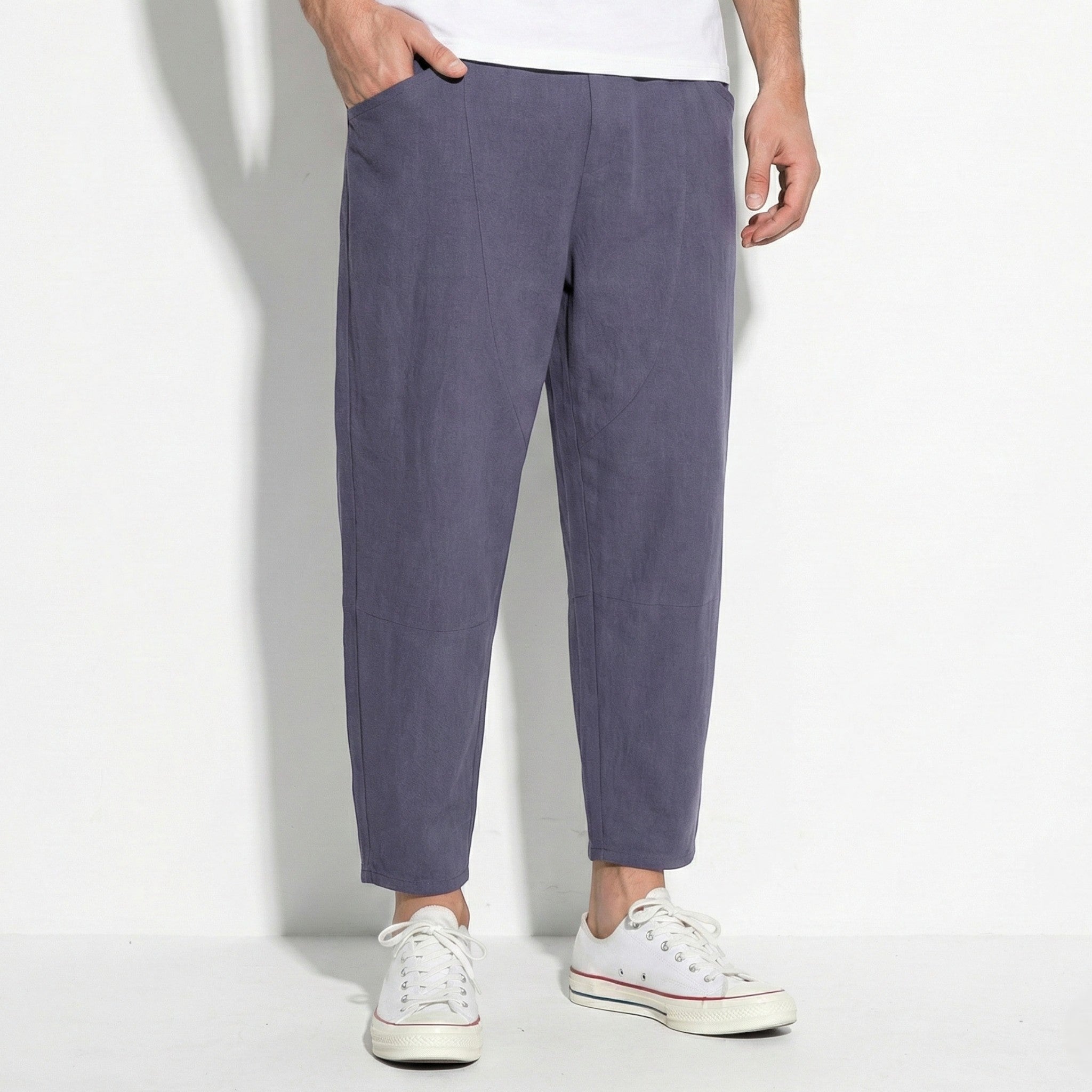 Gerald - Men's Cropped Relaxed Loose Trousers