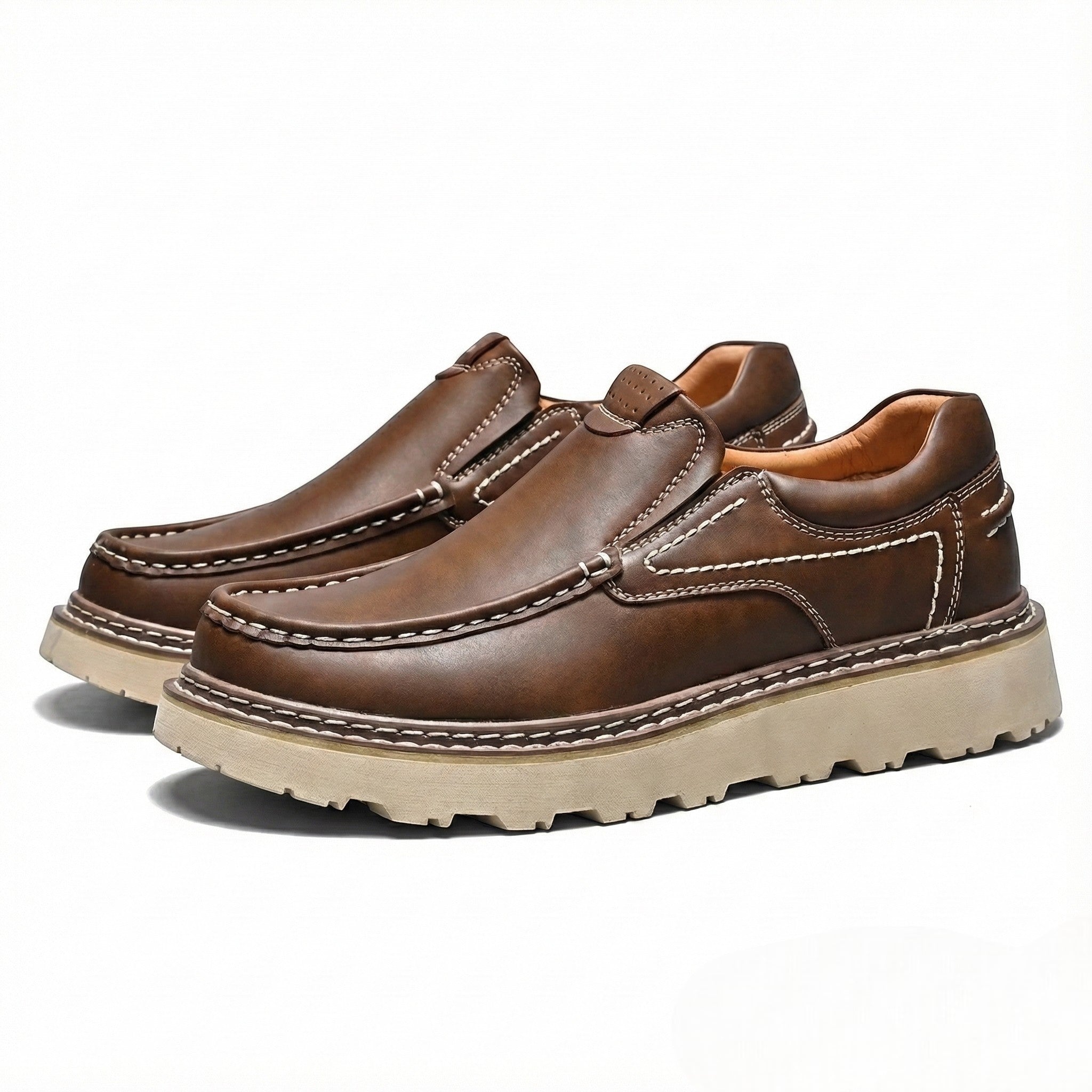 Richard - Men's Leather Loafers with Non-Slip Sole