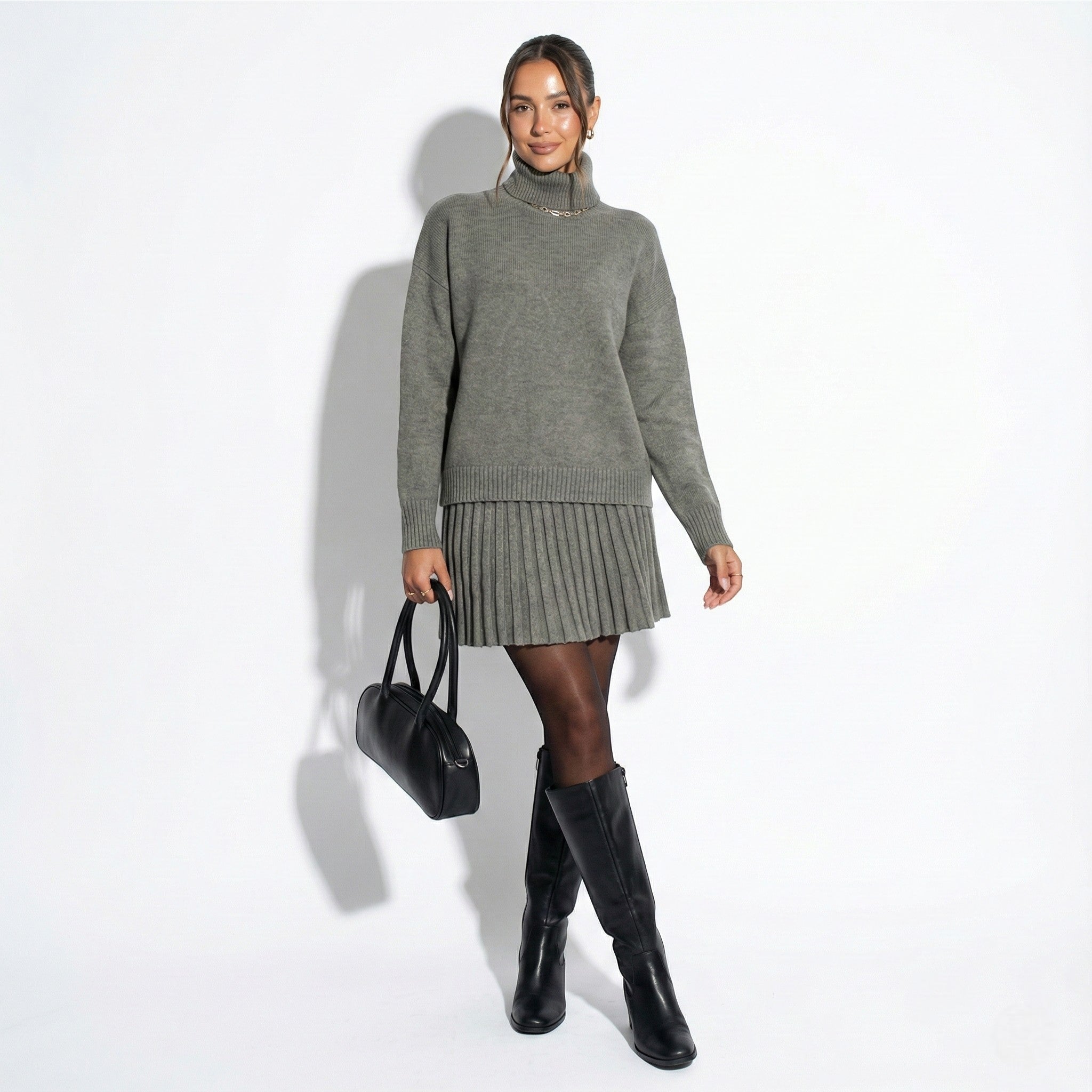 Elira – Women's Wool Winter Knit Set with Turtleneck