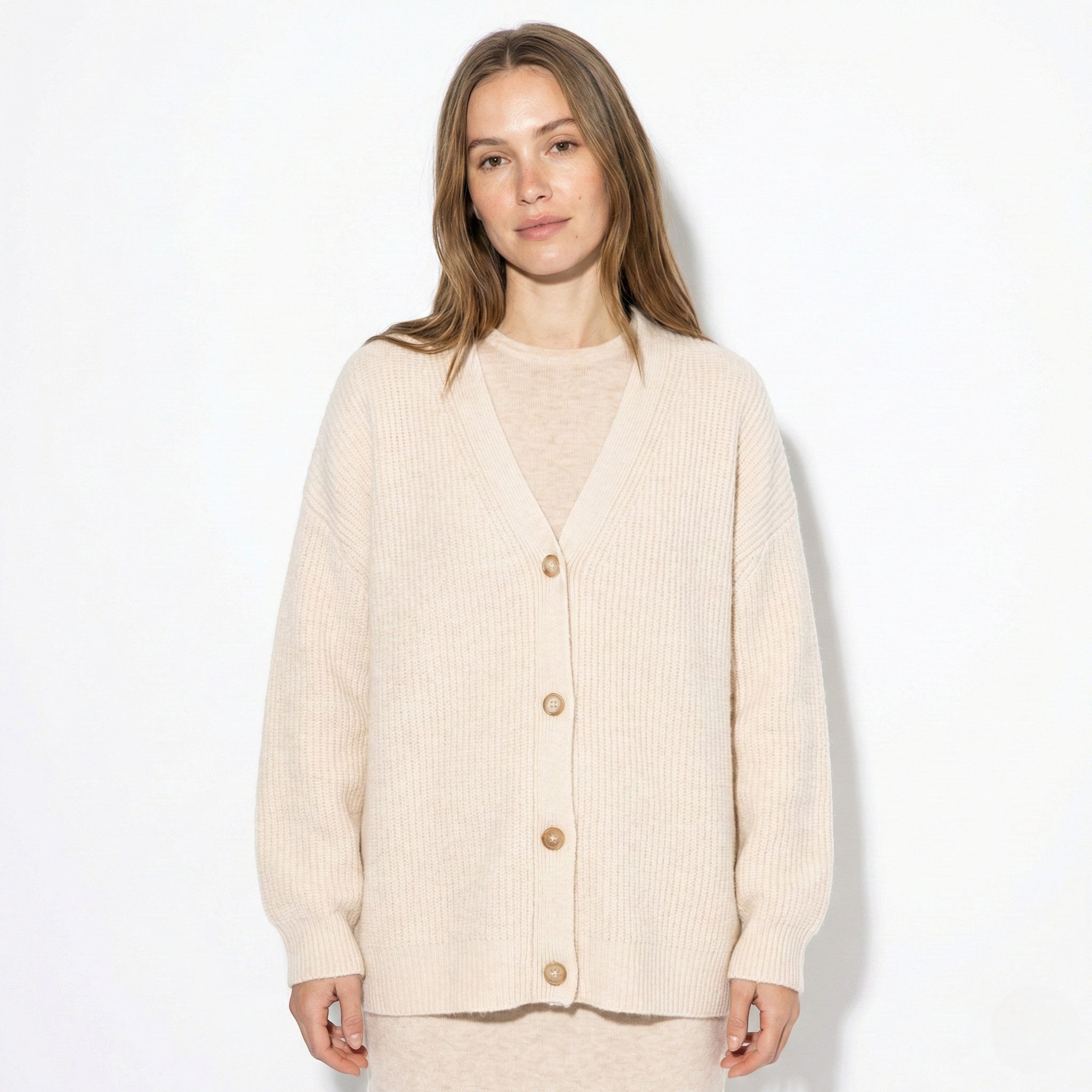 Millie - Women's Oversized Knit Cardigan with Button Closure