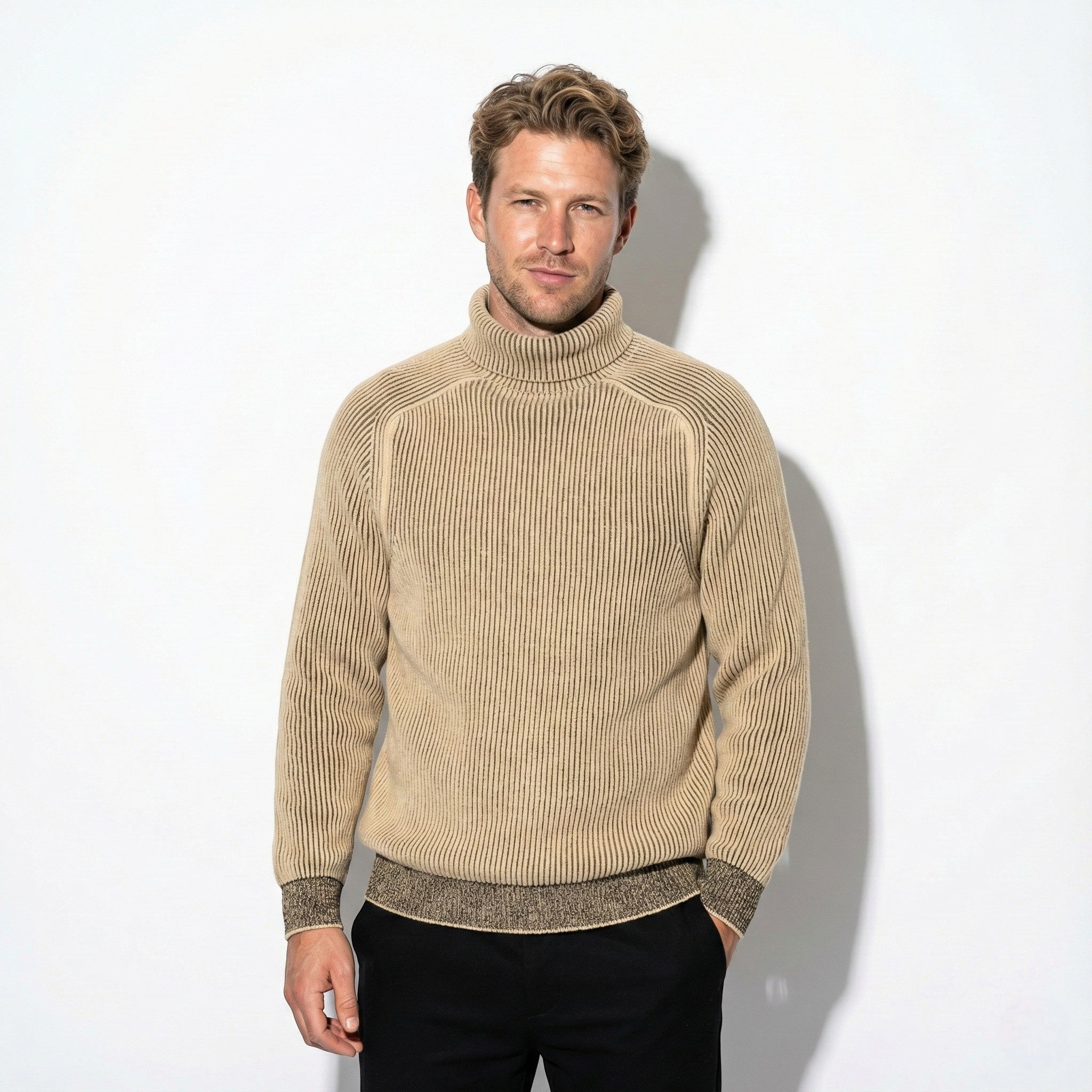 Men’s Slim-Fit Ribbed Knit Turtleneck Sweater