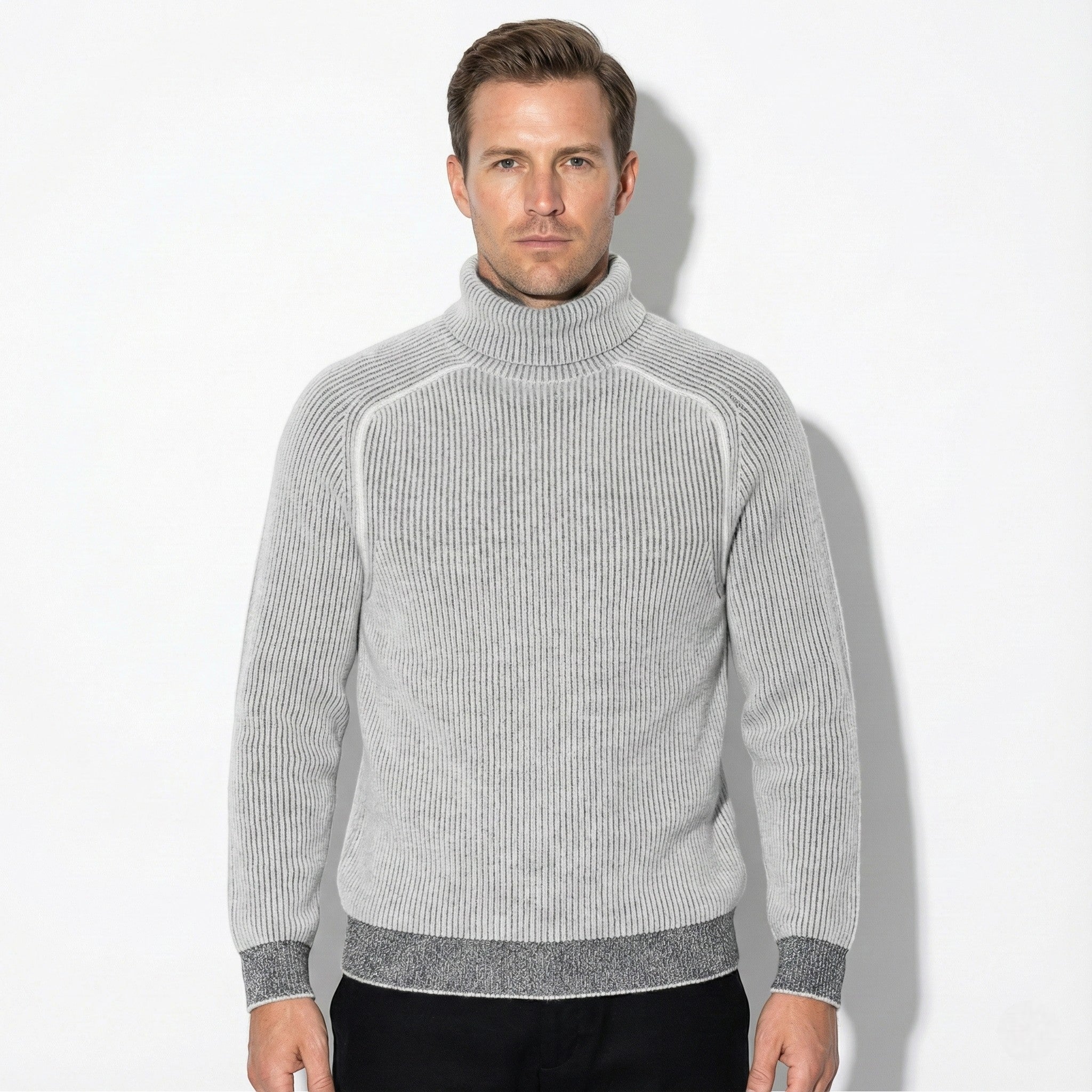 Men’s Slim-Fit Ribbed Knit Turtleneck Sweater