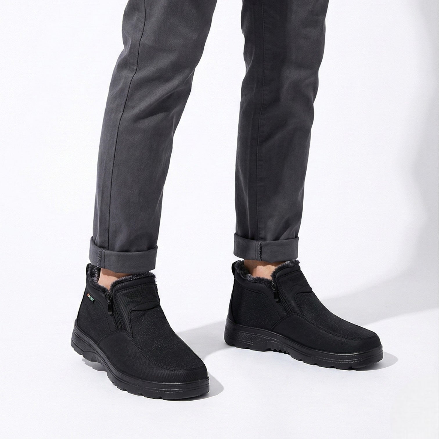 Men's Shock-Absorbing Winter Snow Boots with Non-Slip Sole