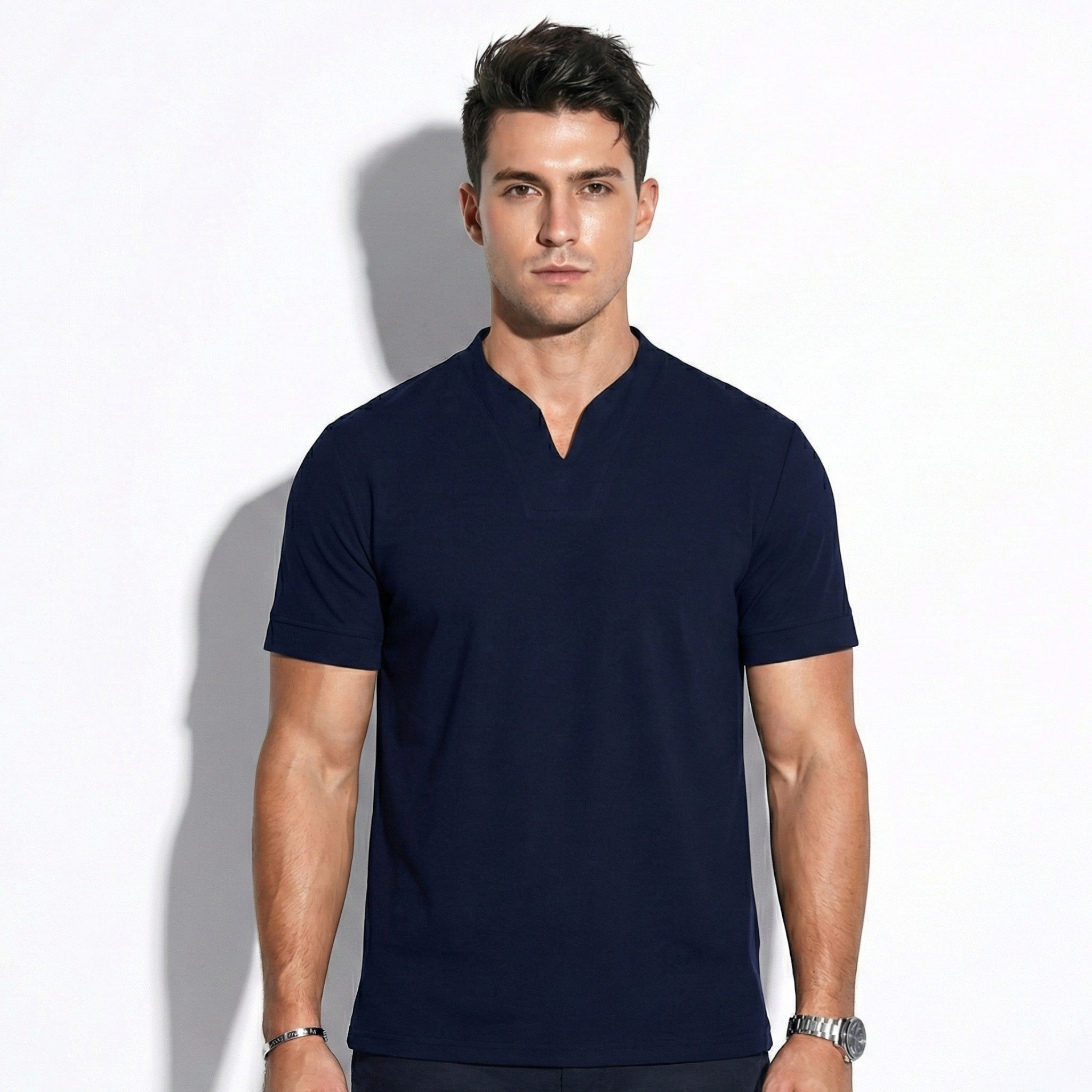 Arthur - Men's Notch Neck Short Sleeve Top