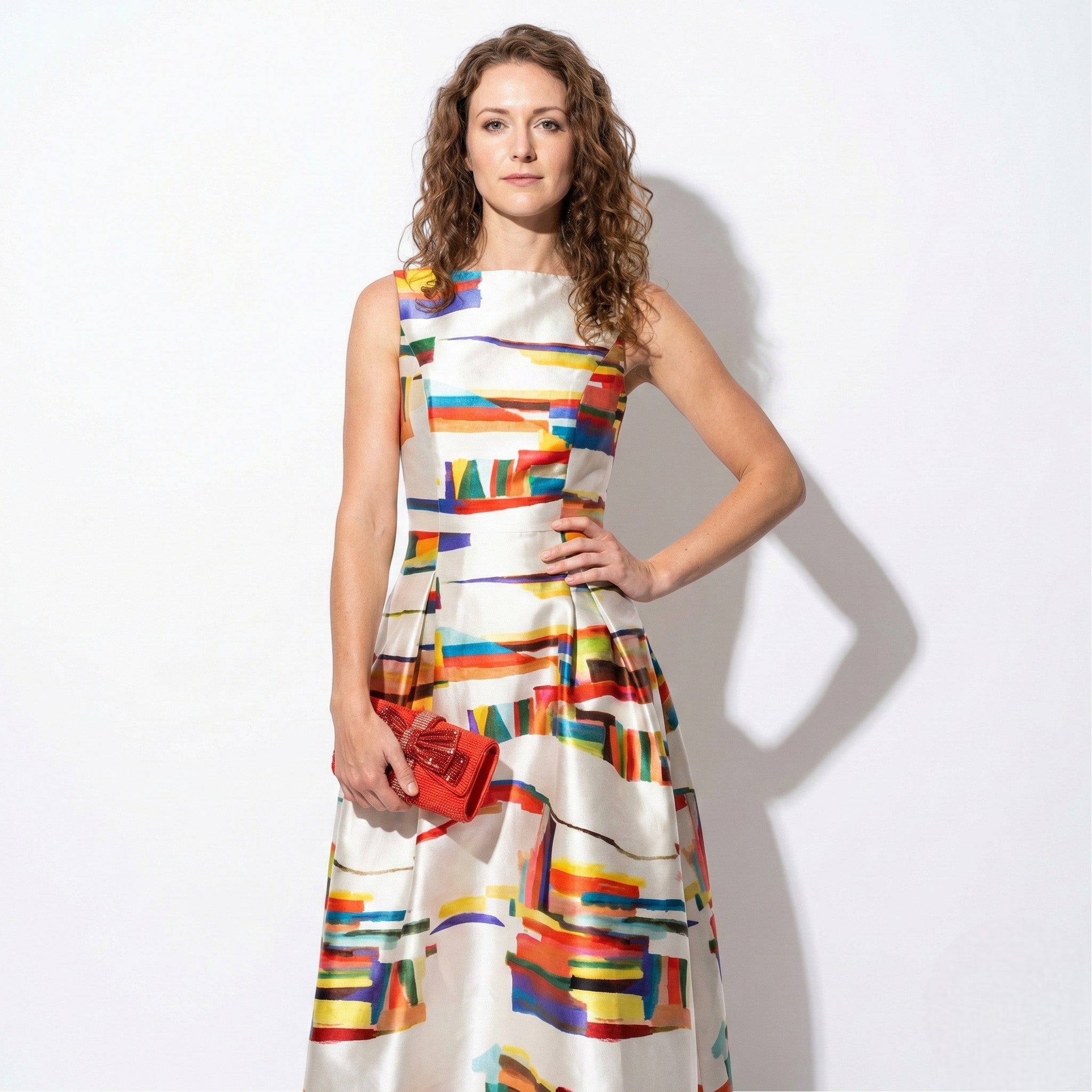 Mabel - Women's Sleeveless Maxi Dress with Abstract Floral Print