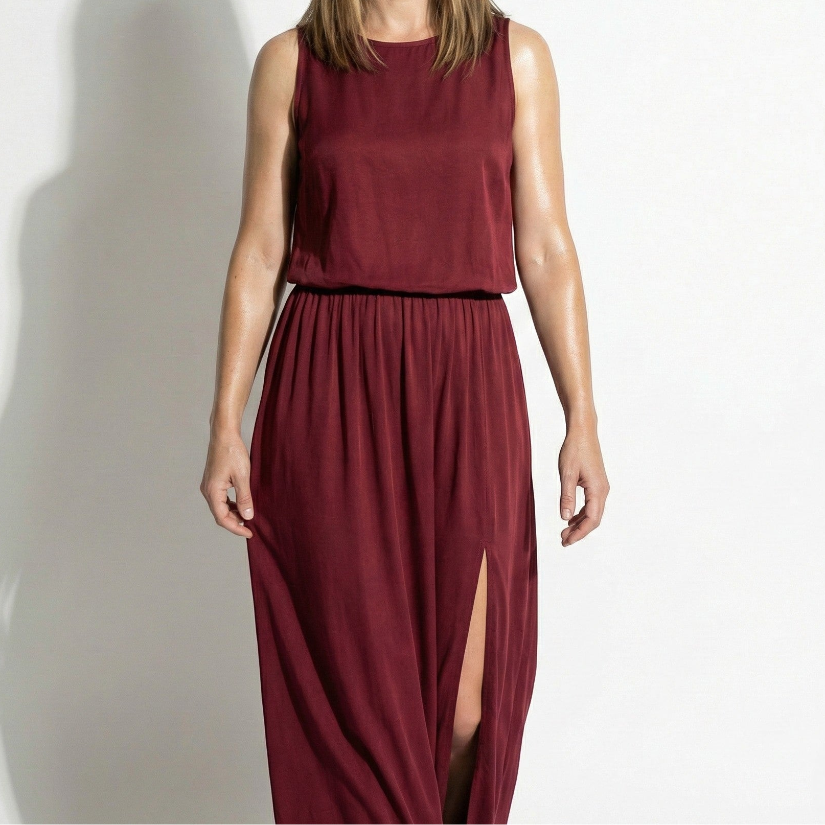 Eleanor - Women’s Sleeveless Maxi Dress with Flattered Waistline