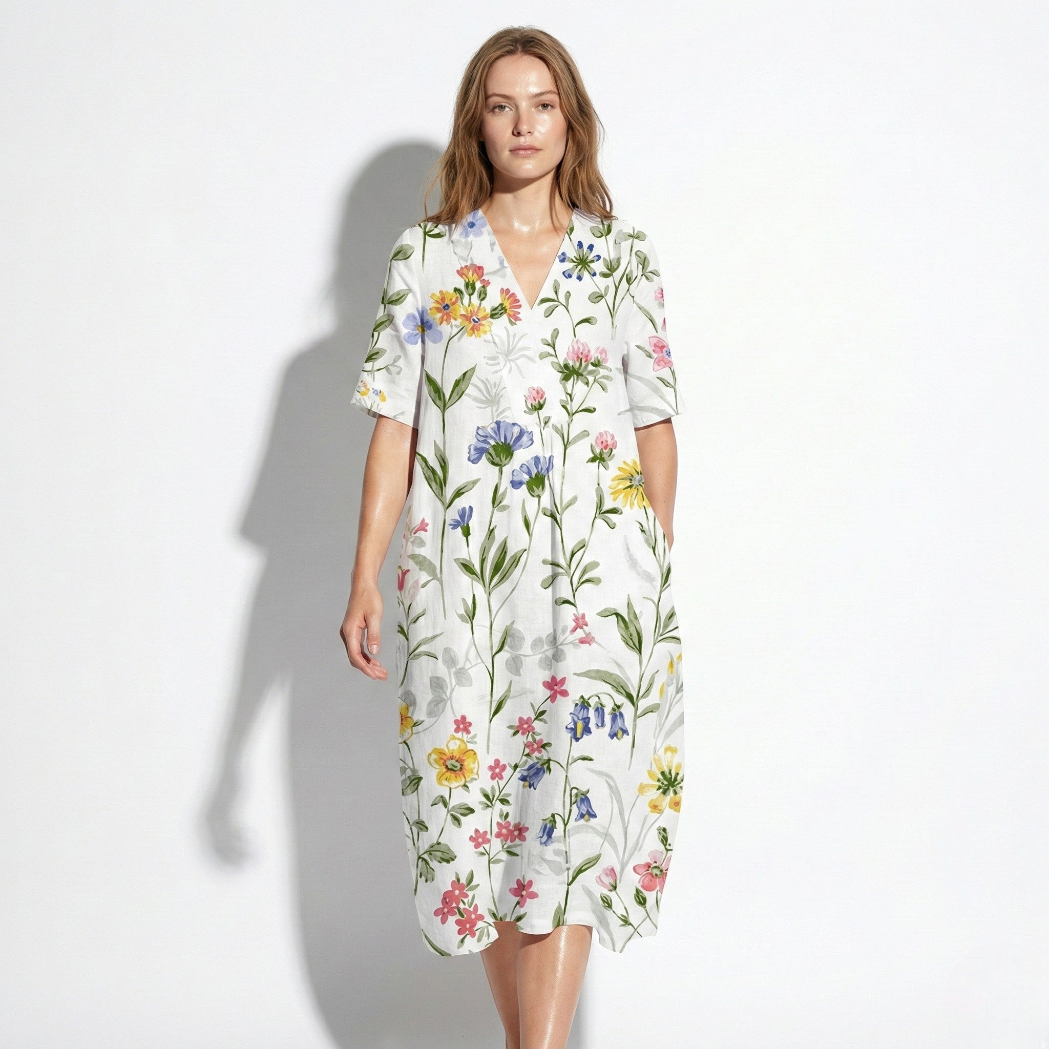 Amelia - Women's Floral Midi Dress
