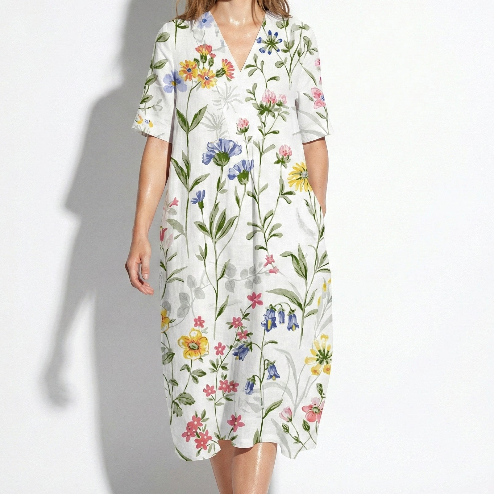 Amelia - Women's Floral Midi Dress