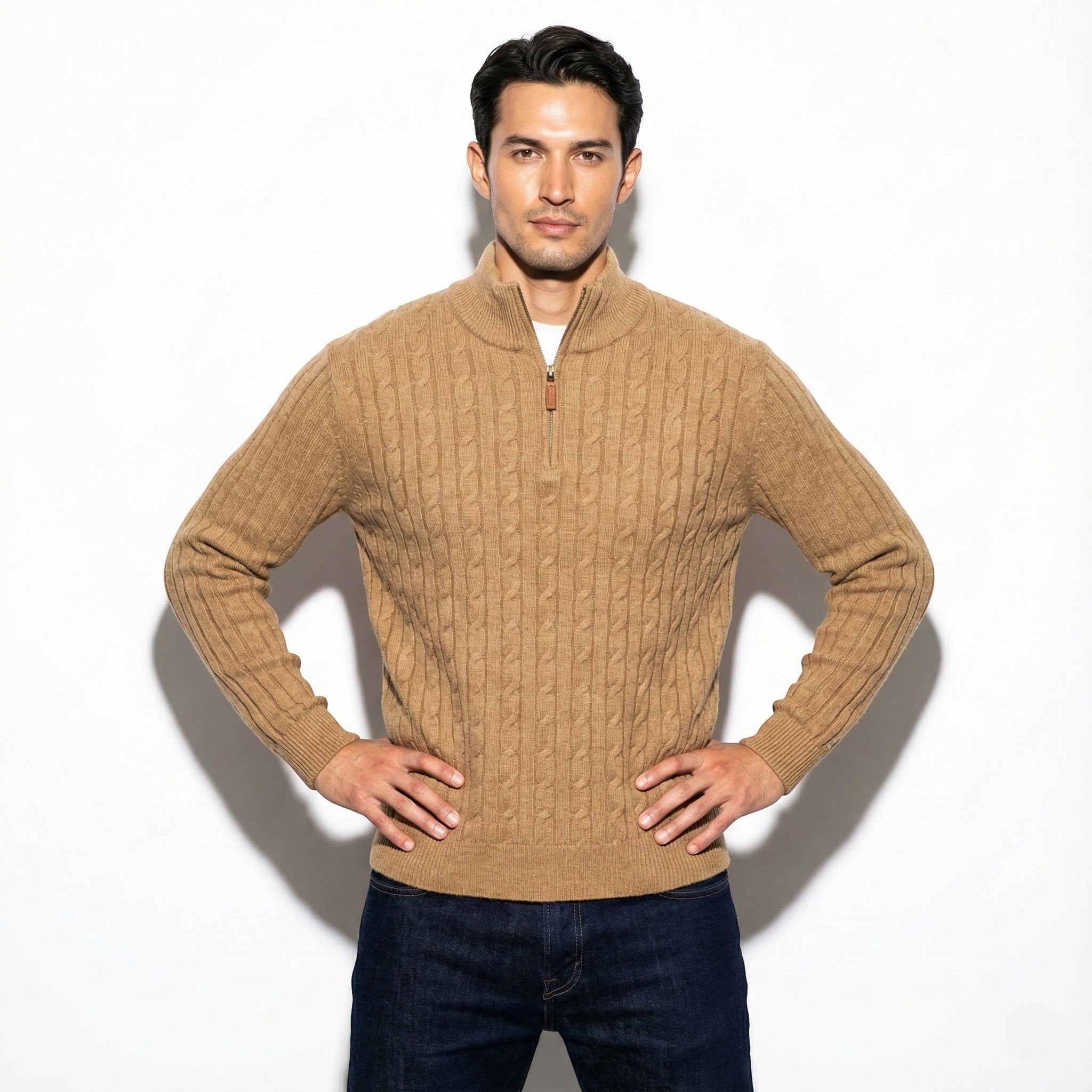 Marc – Long Sleeve Knit Sweater with Zipper