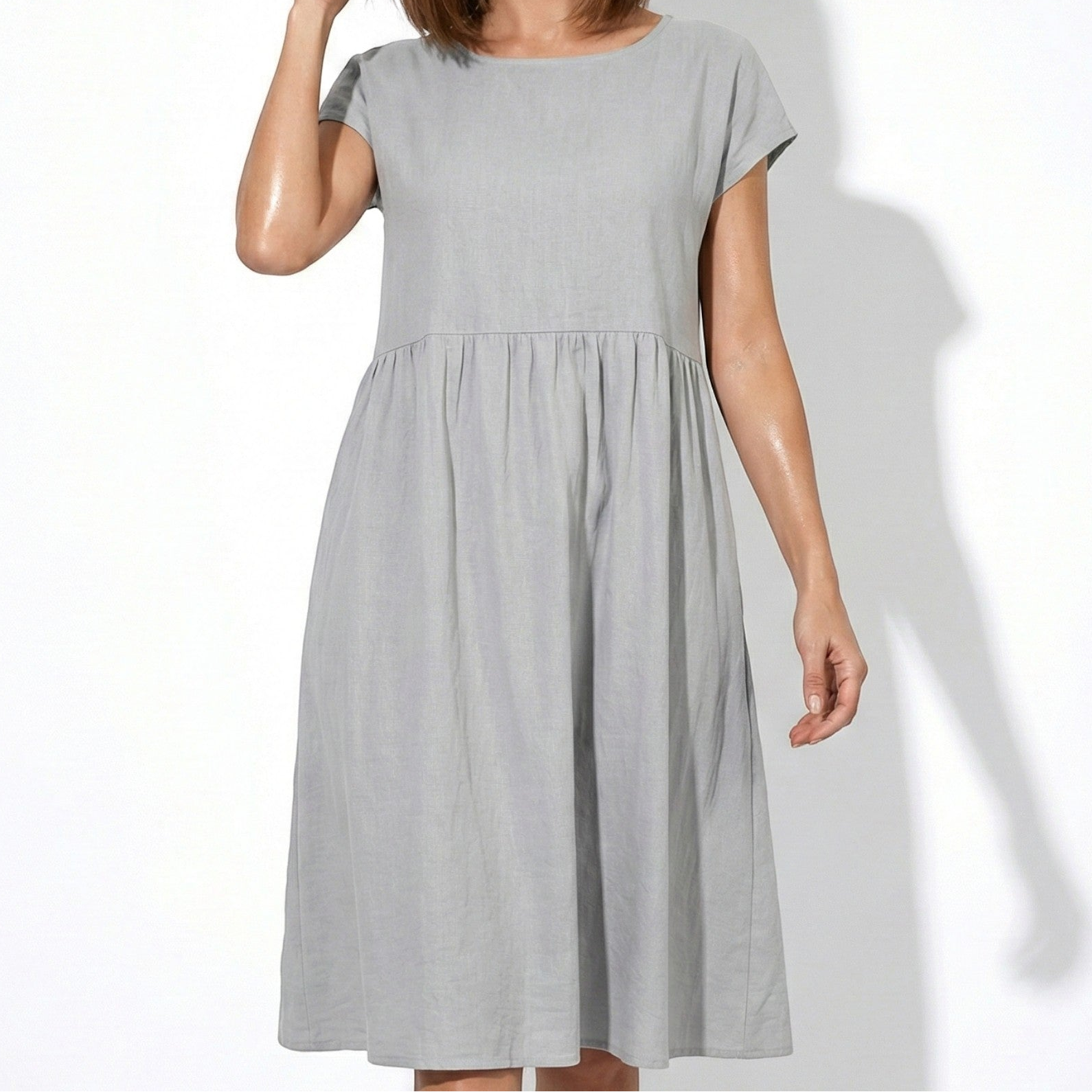 Alice - Women's Relaxed Fit Tunic Midi Dress