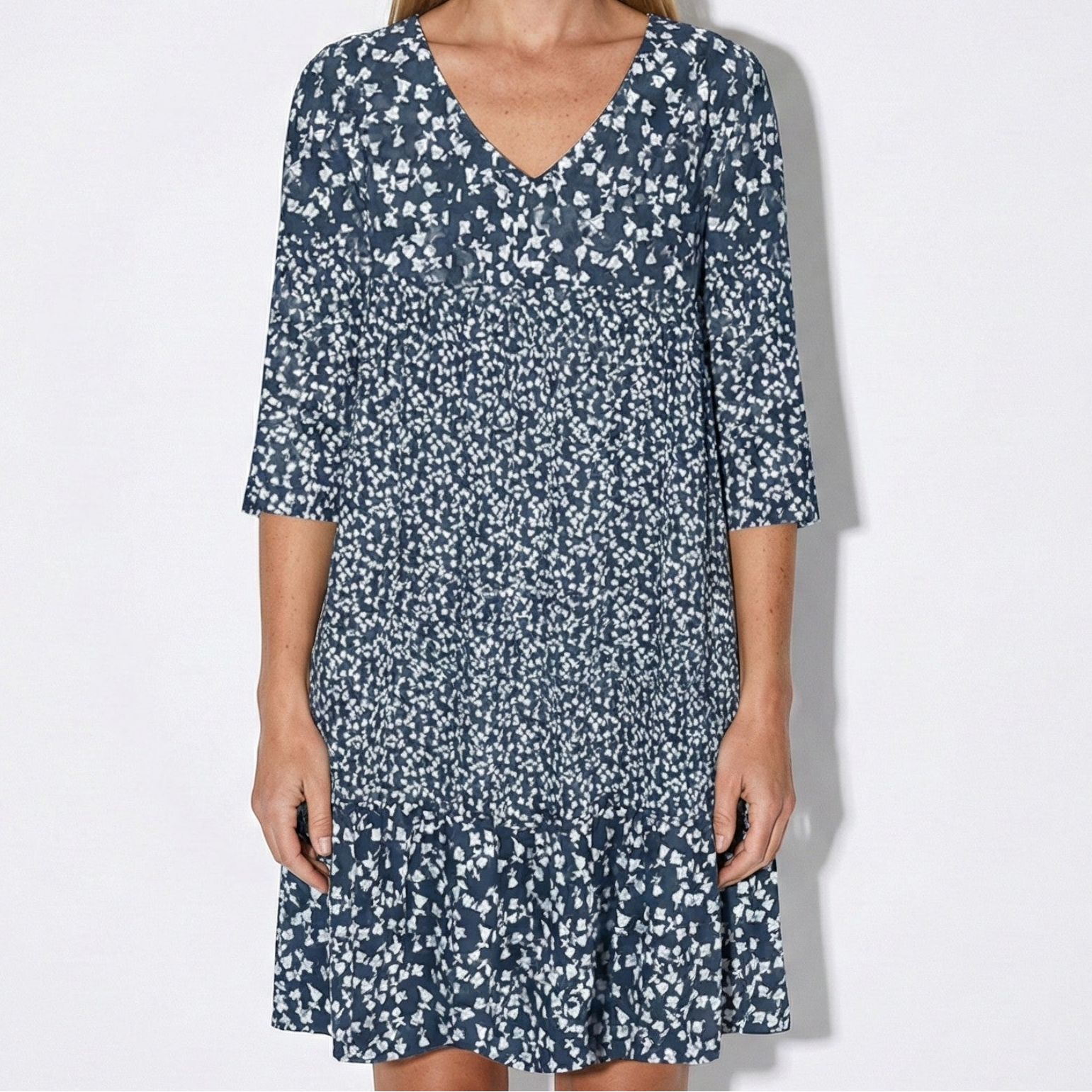 Grace - Women's Floral Print V-Neck Mini Dress