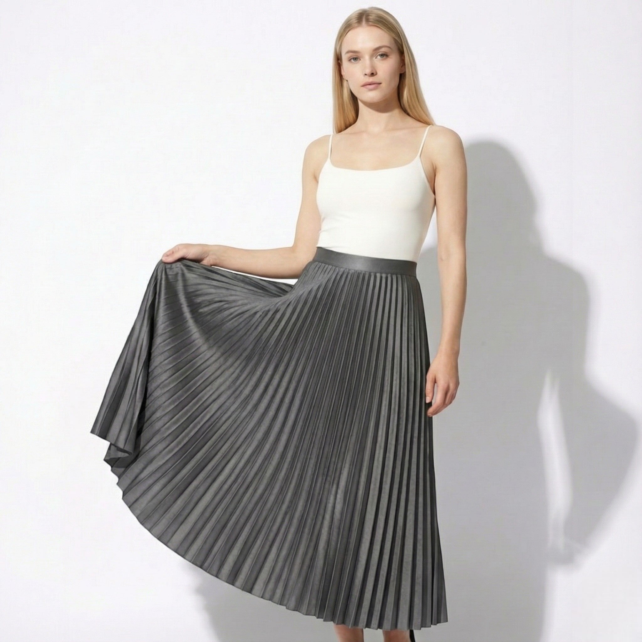 Chloe - Women's Pleated Satin Skirt