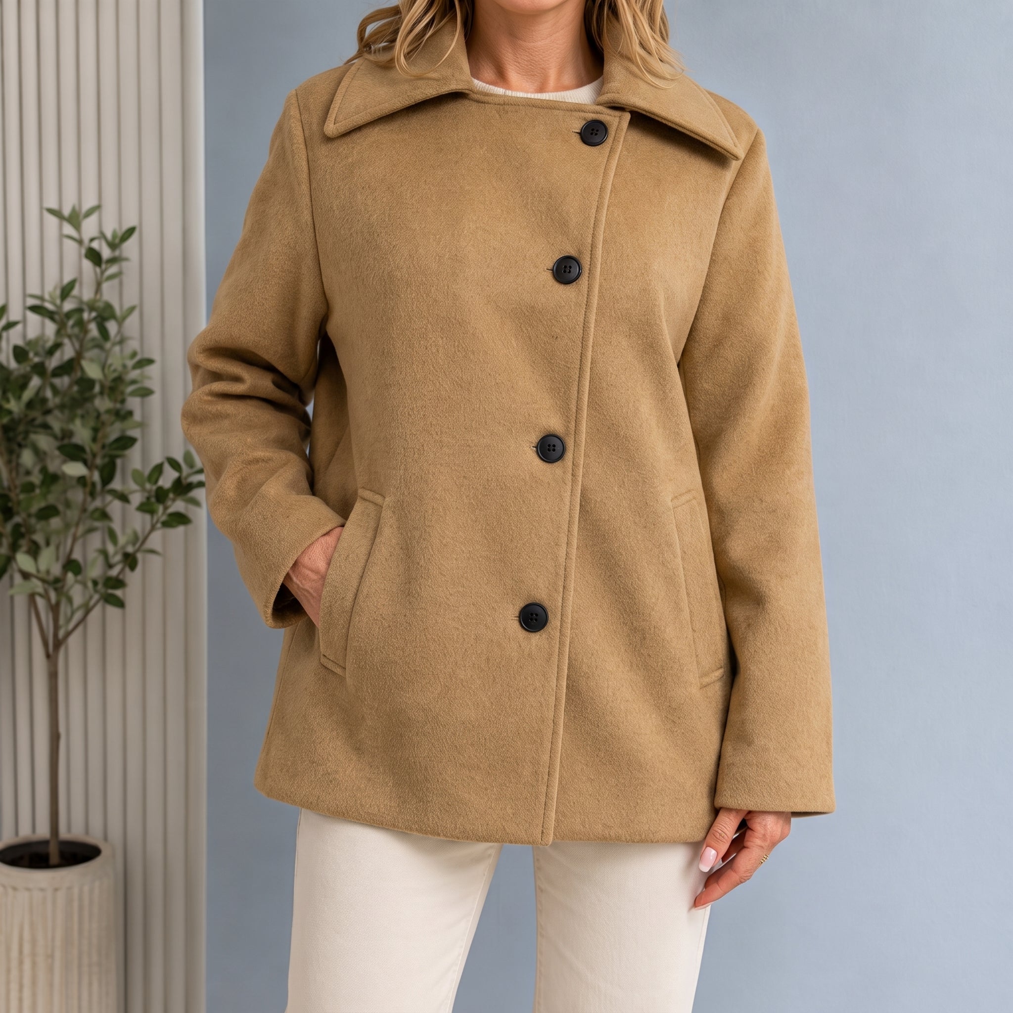 Sophie - Women's Oversized Longline Coat with Dropped Shoulders