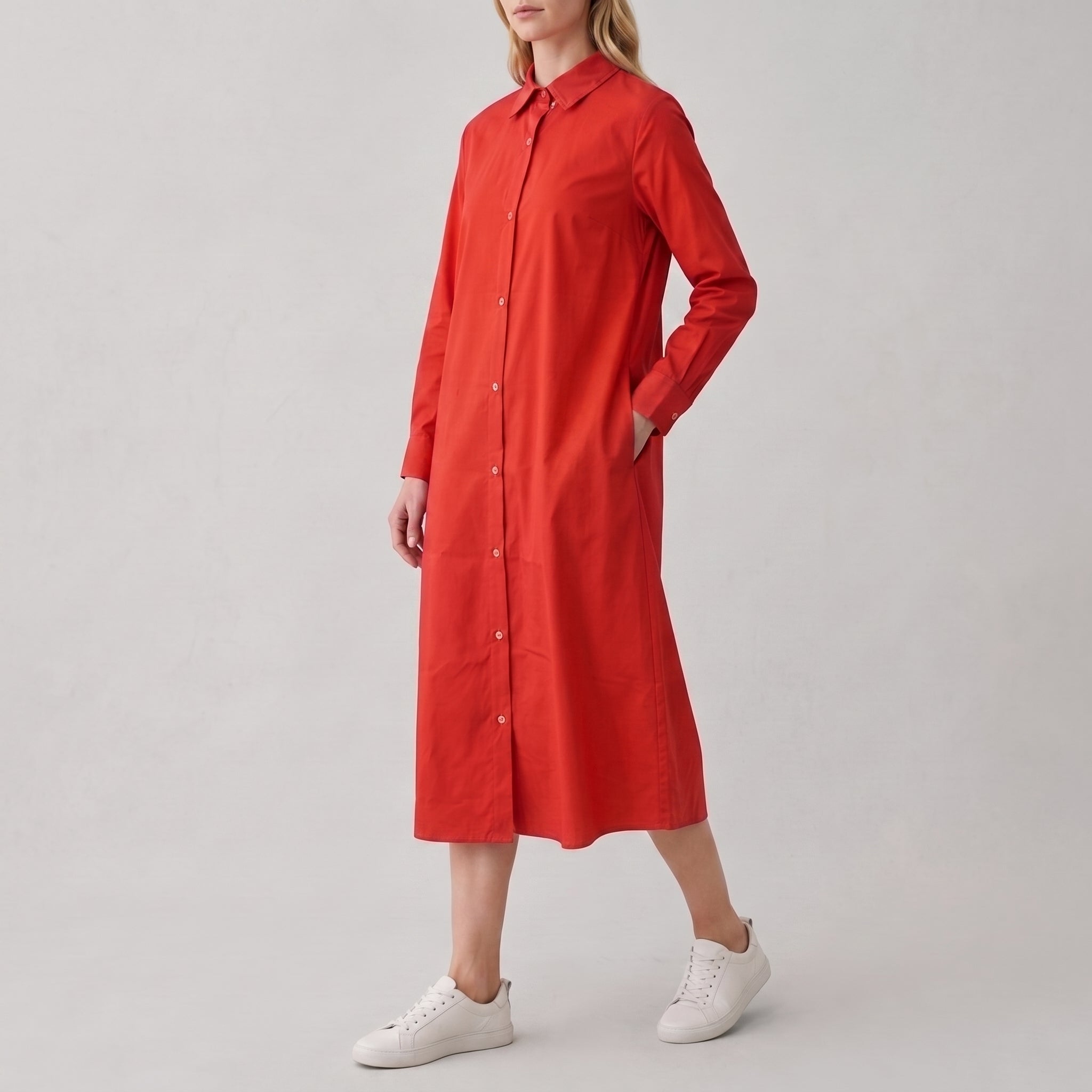 Charlotte - Women's Summer Button-Down Shirt Midi Dress