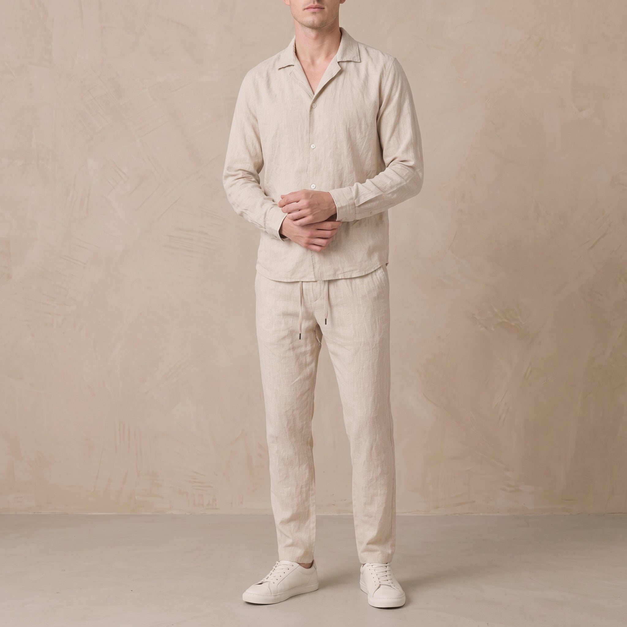 Frederick - Men's Summer Cuban Collar Tapered Cotton Co-ord Set