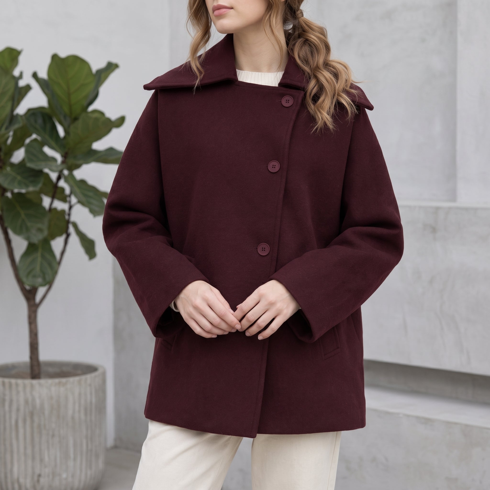Sophie - Women's Oversized Longline Coat with Dropped Shoulders