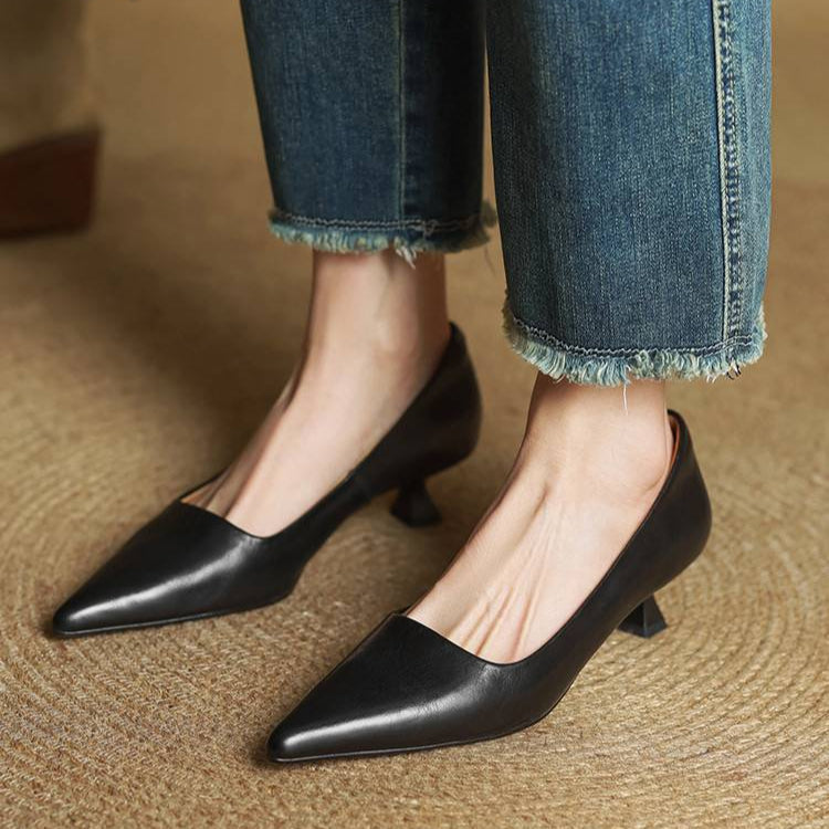 Alice - Women's Kitten Heel Pointed Toe Pumps