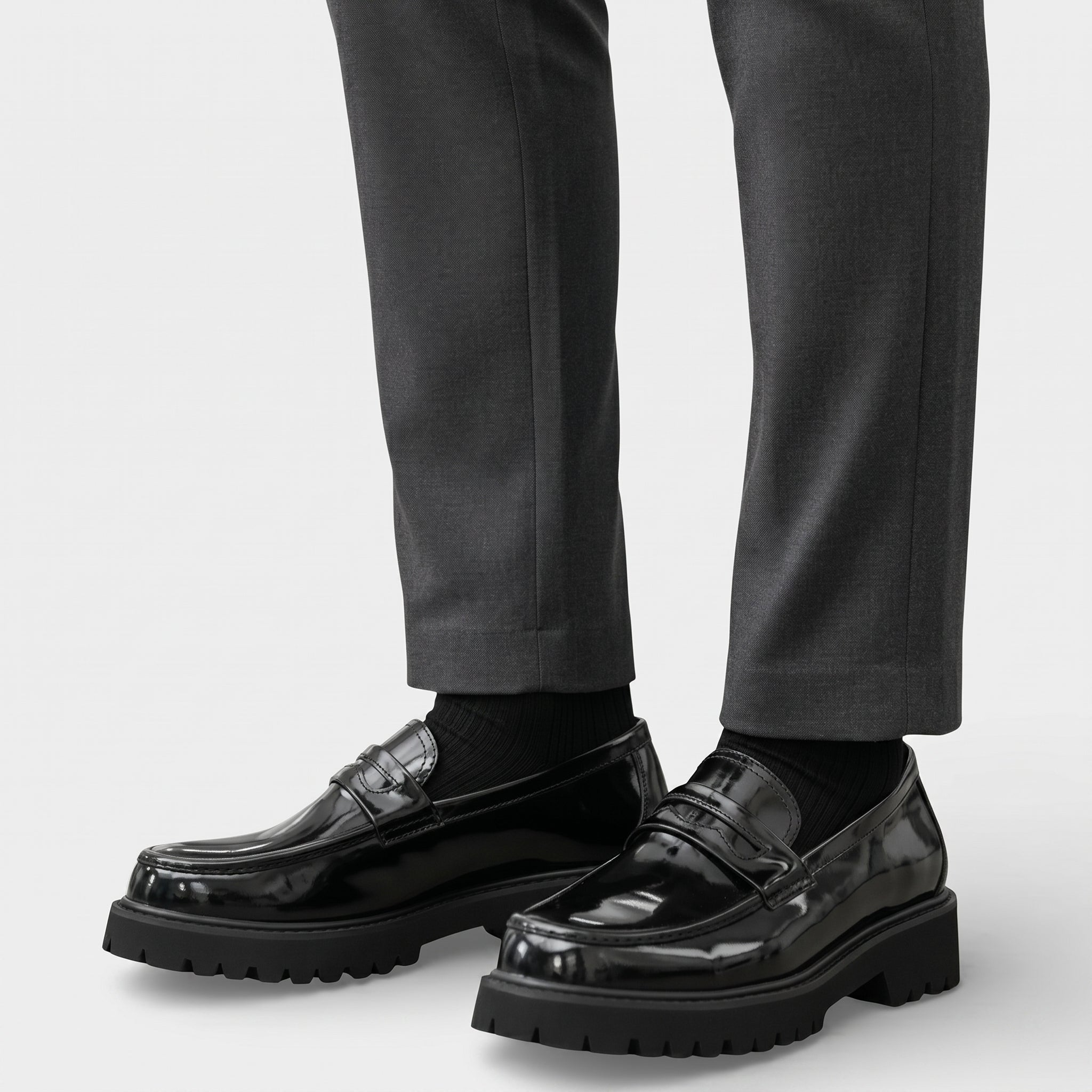 Richard - Men's Chunky Sole Penny Loafers