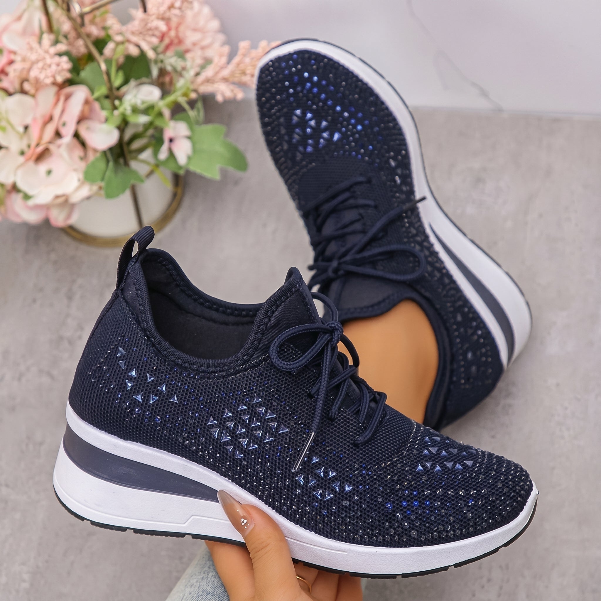 Amber - Women's Breathable Wedge Sole Low-Top Sneaker