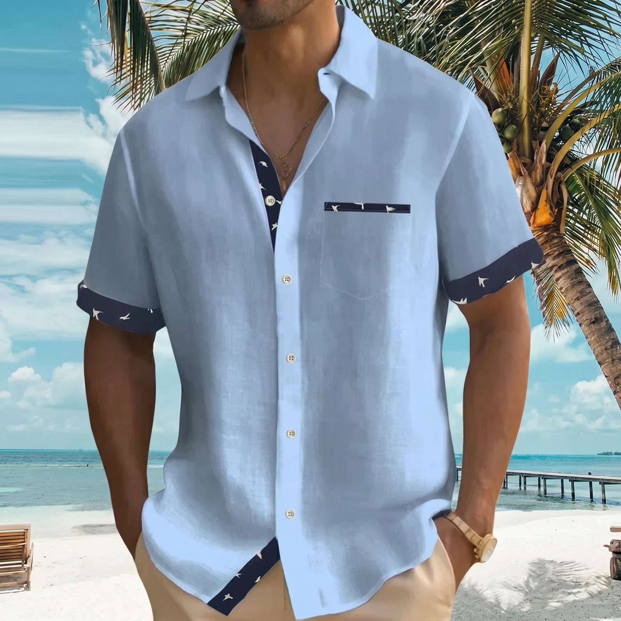 Arthur - Men's Summer Relaxed Fit Button-Down Shirt