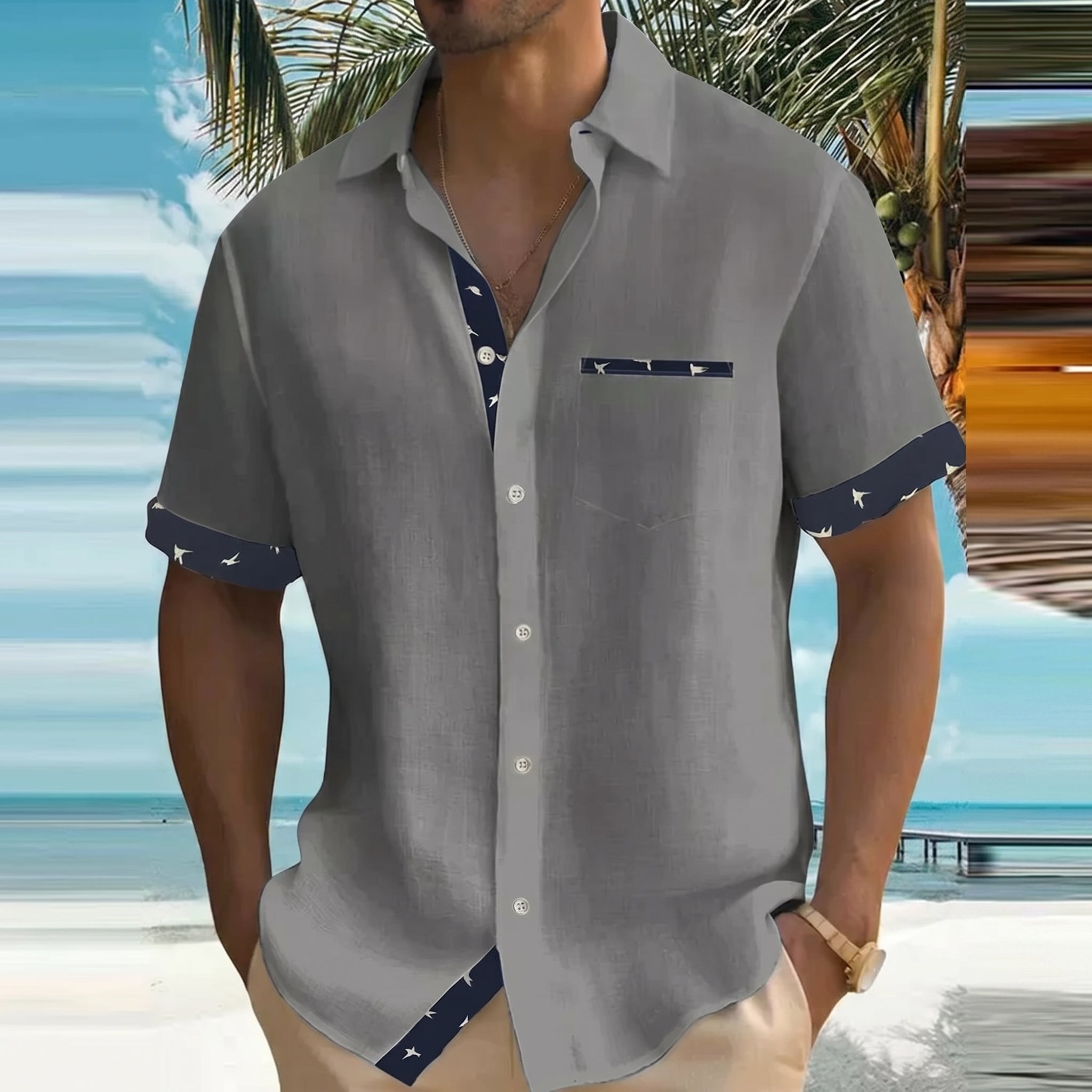 Arthur - Men's Summer Relaxed Fit Button-Down Shirt