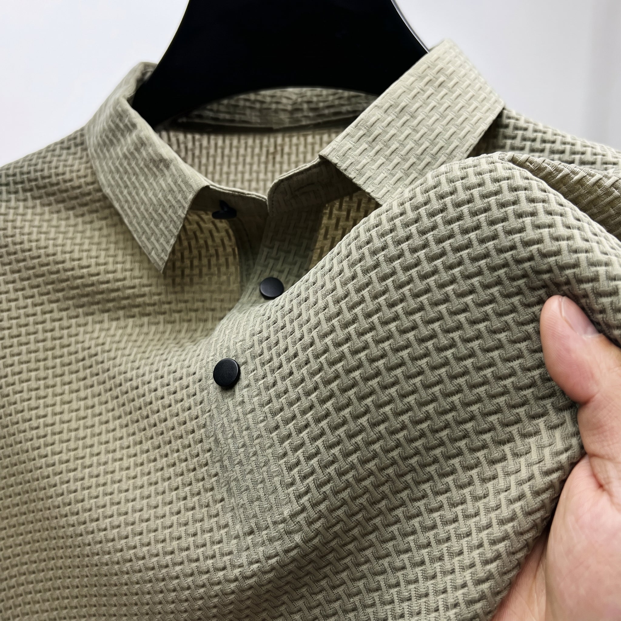 Arthur - Men's Short Sleeve Textured Polo Shirt