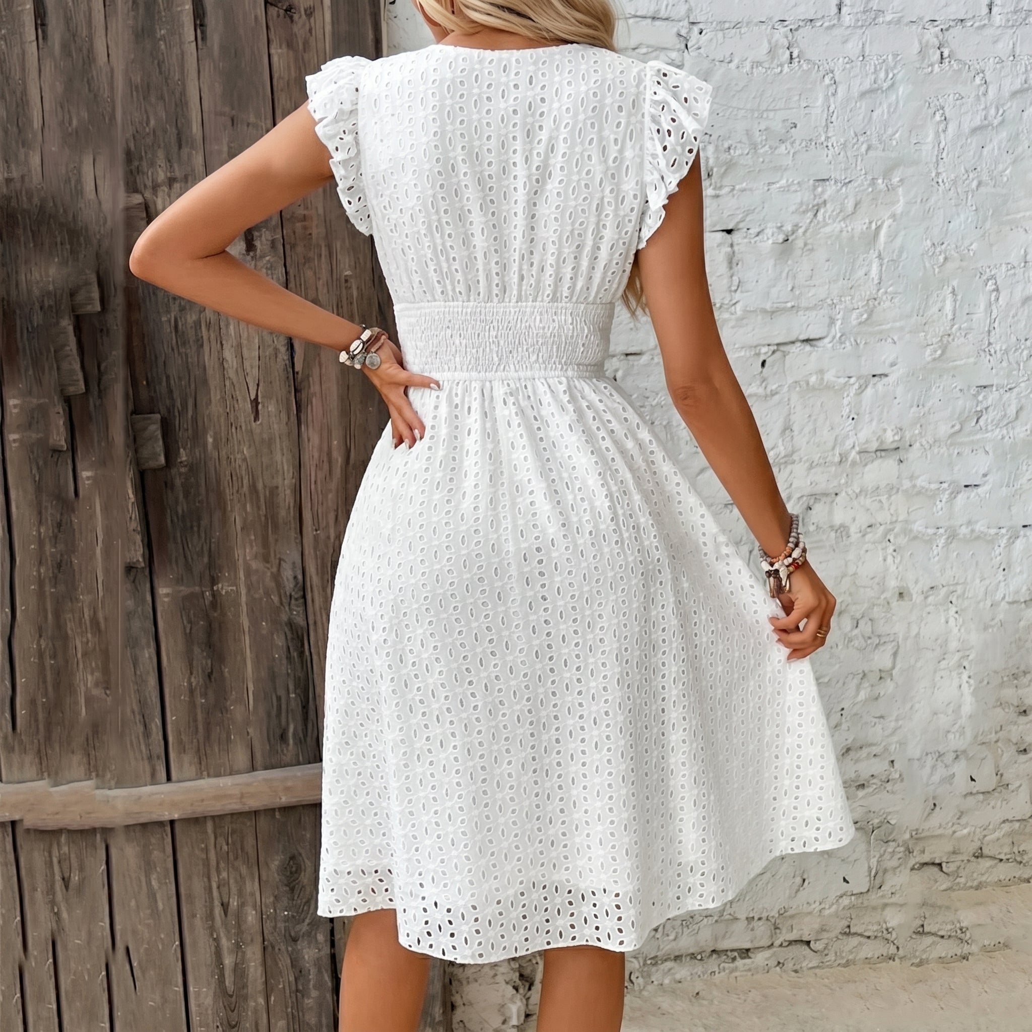Lily - Women's Summer Smocked Waist Mini Dress