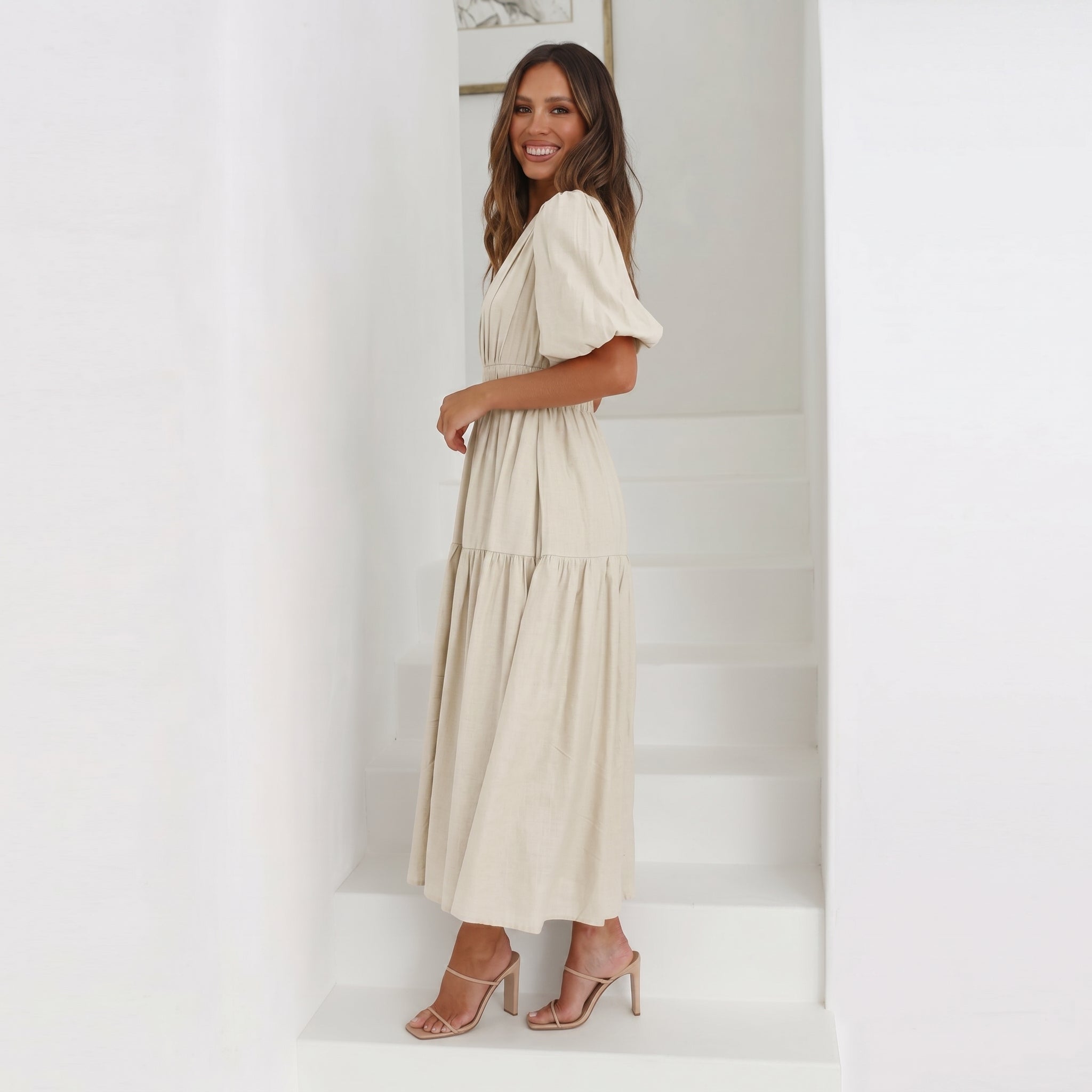 Emma - Women's Summer Smocked Waist Maxi Dress