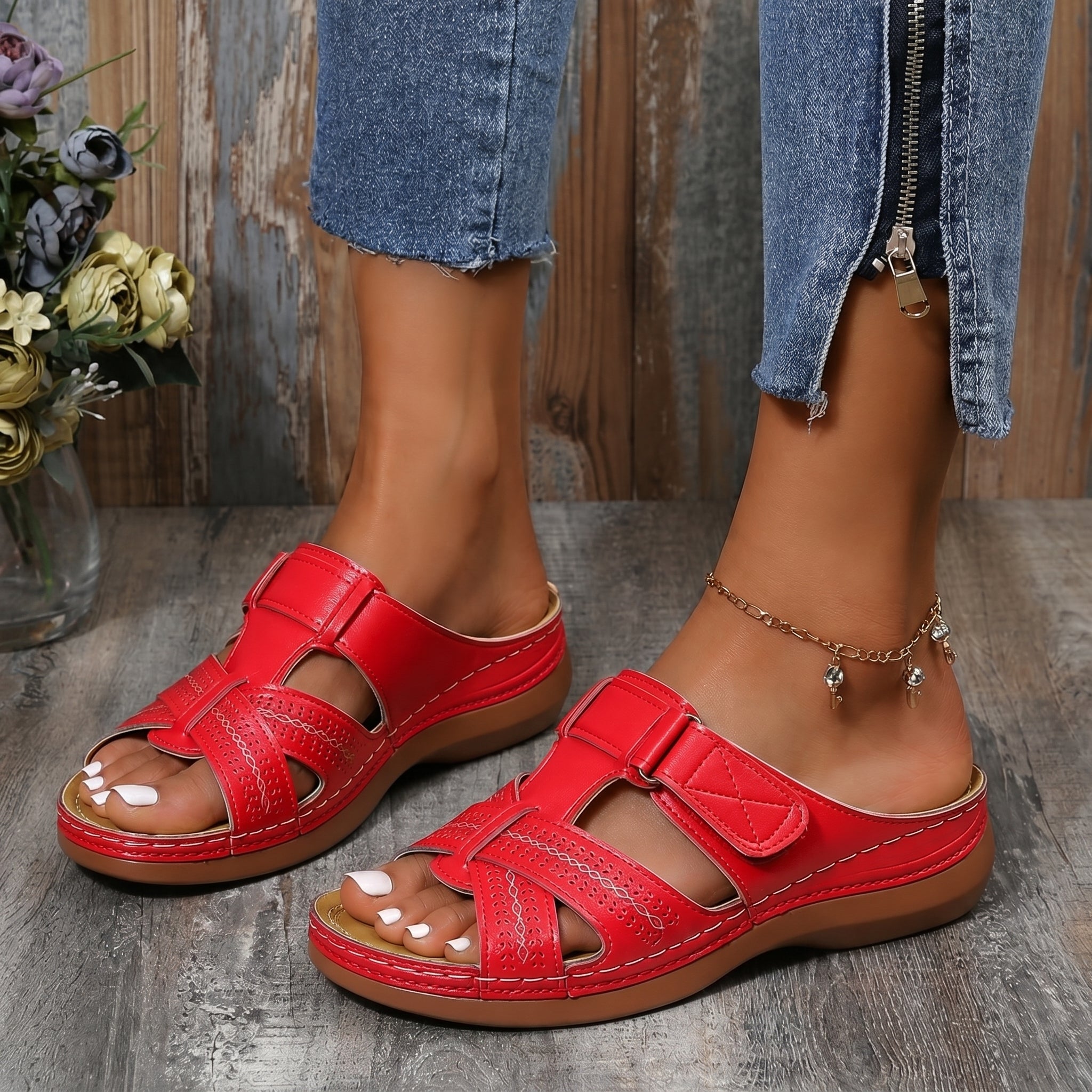 Anelie - Women's Orthopedic Slip-On Wedge Sandals