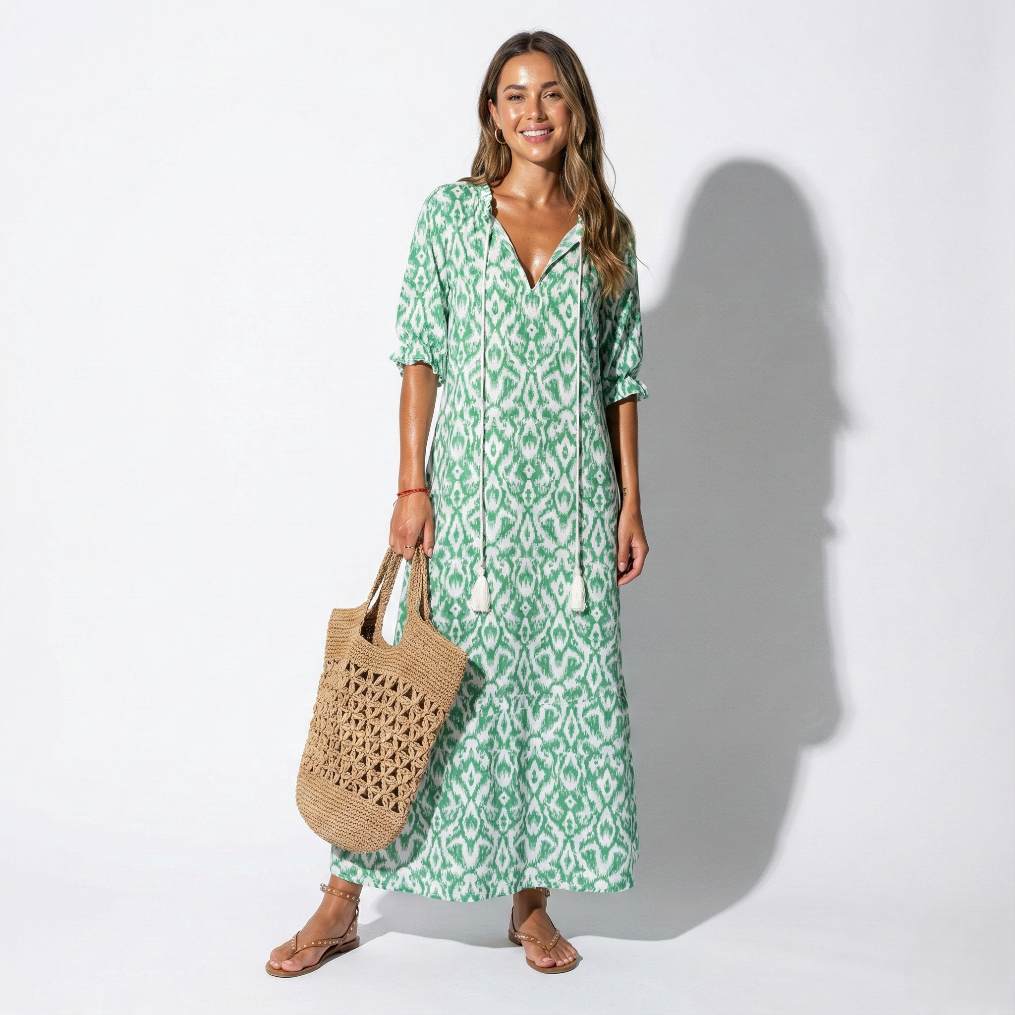 Riley - Women's Floral V-Neck Maxi Dress