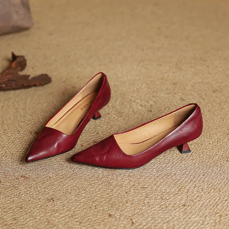 Alice - Women's Kitten Heel Pointed Toe Pumps