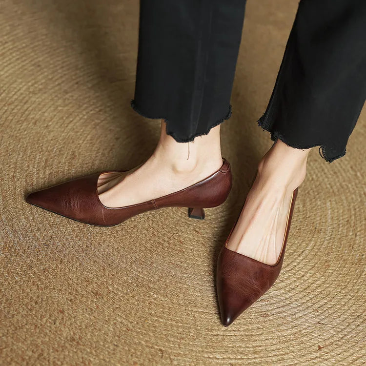 Alice - Women's Kitten Heel Pointed Toe Pumps
