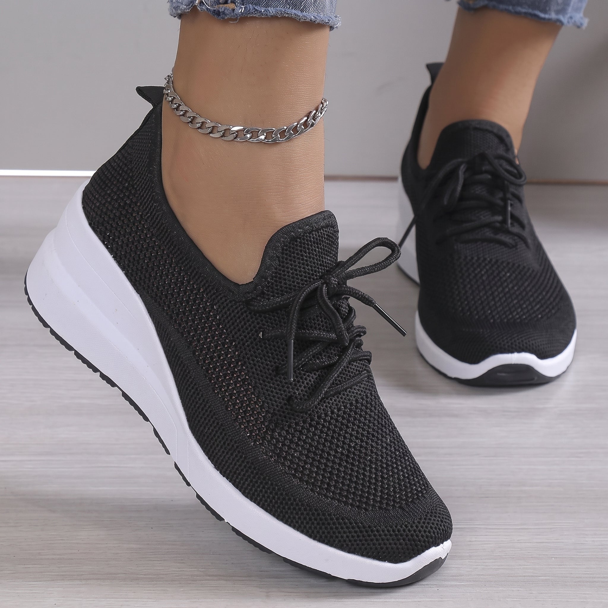 Alice - Women's Orthopedic Breathable Lace-Up Wedge Sneakers