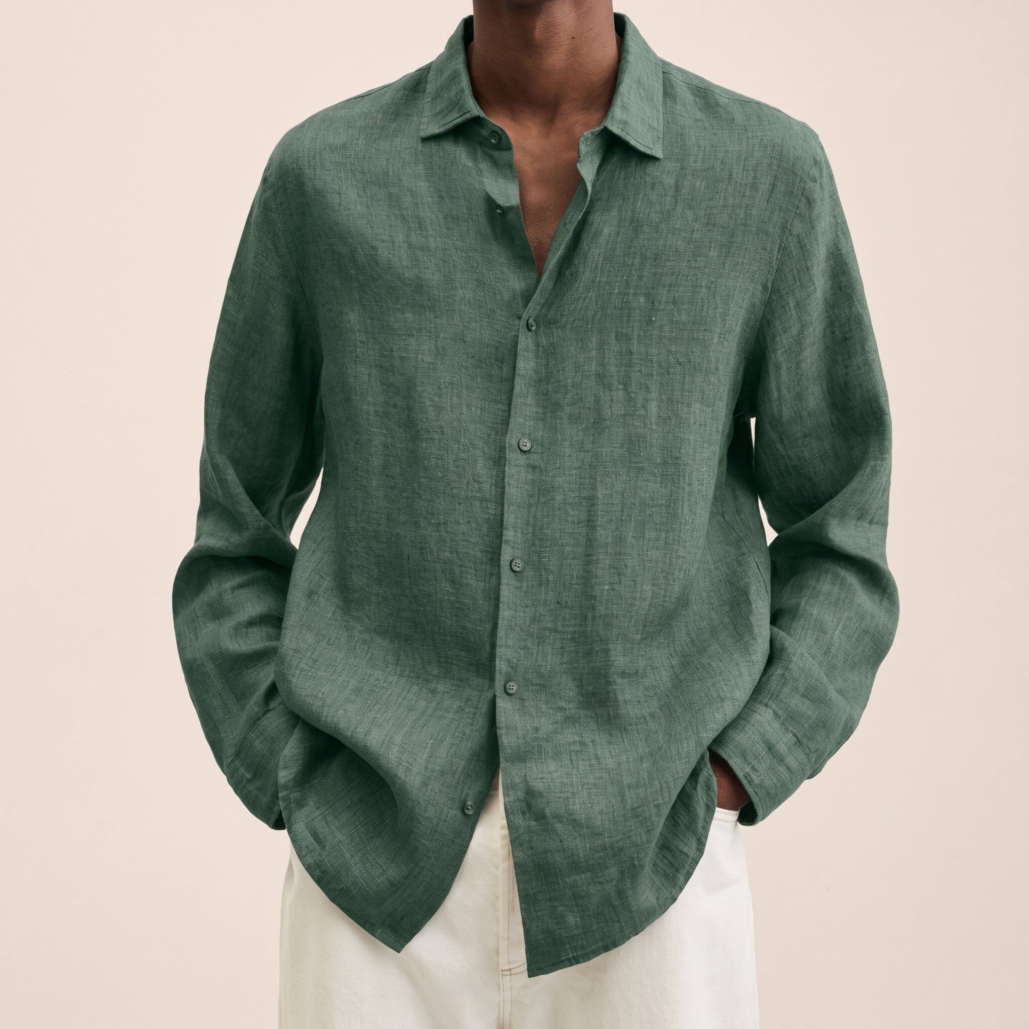 Carl - Men's Relaxed Fit Summer Long Sleeve Collared Shirt