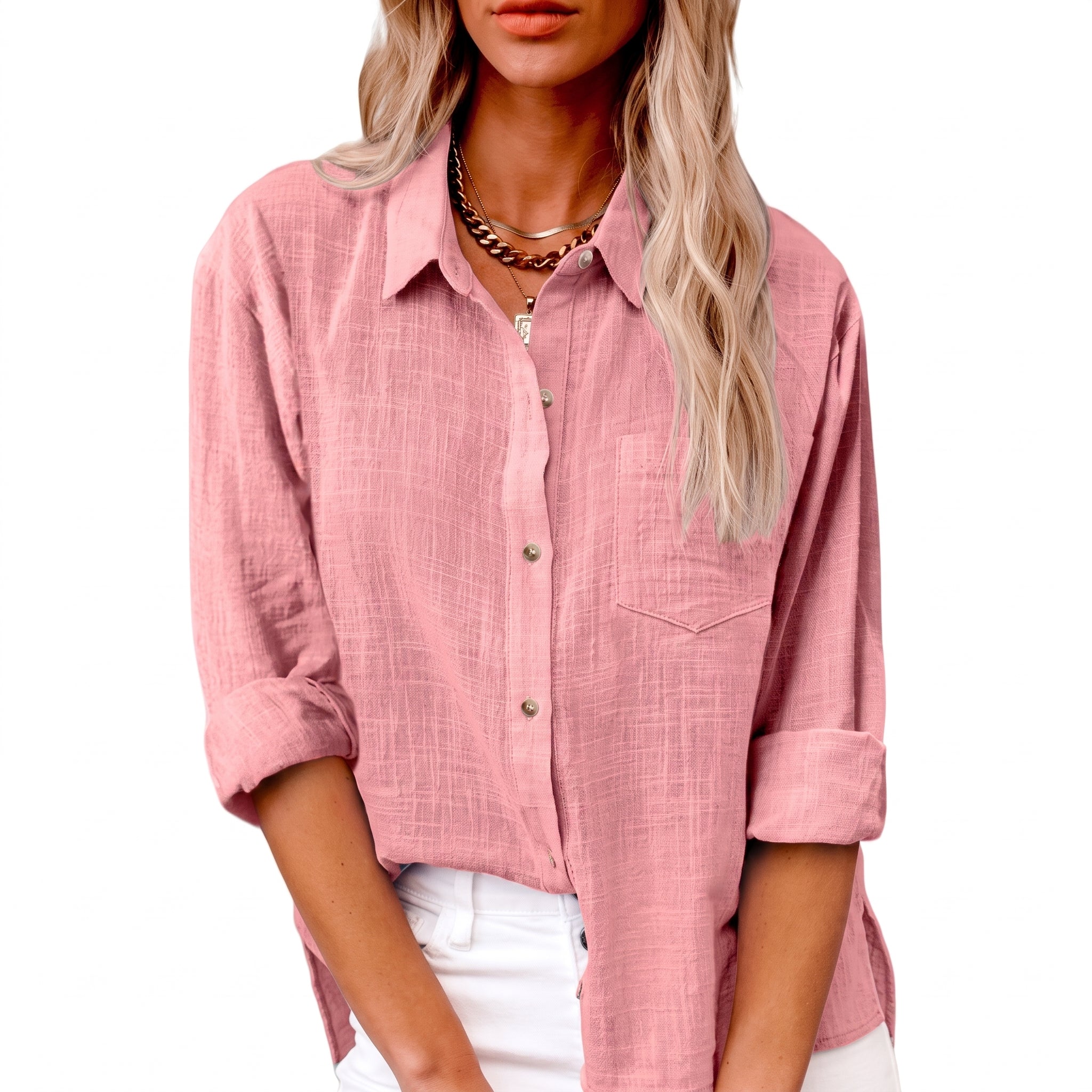 Olivia - Women's Summer Sheer Long Sleeve Point Collar Blouse