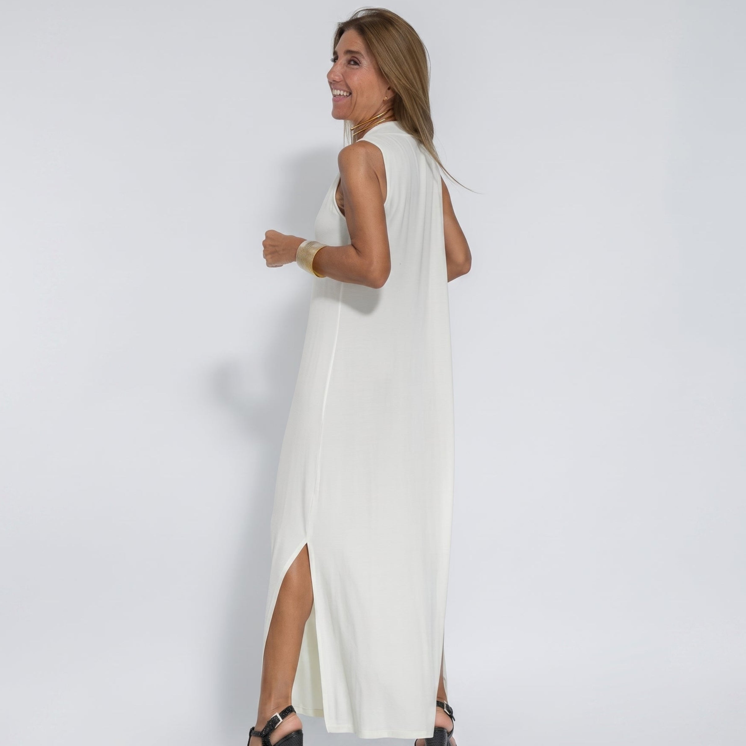 Alwine - Women's Summer Sleeveless Pleated Maxi Dress