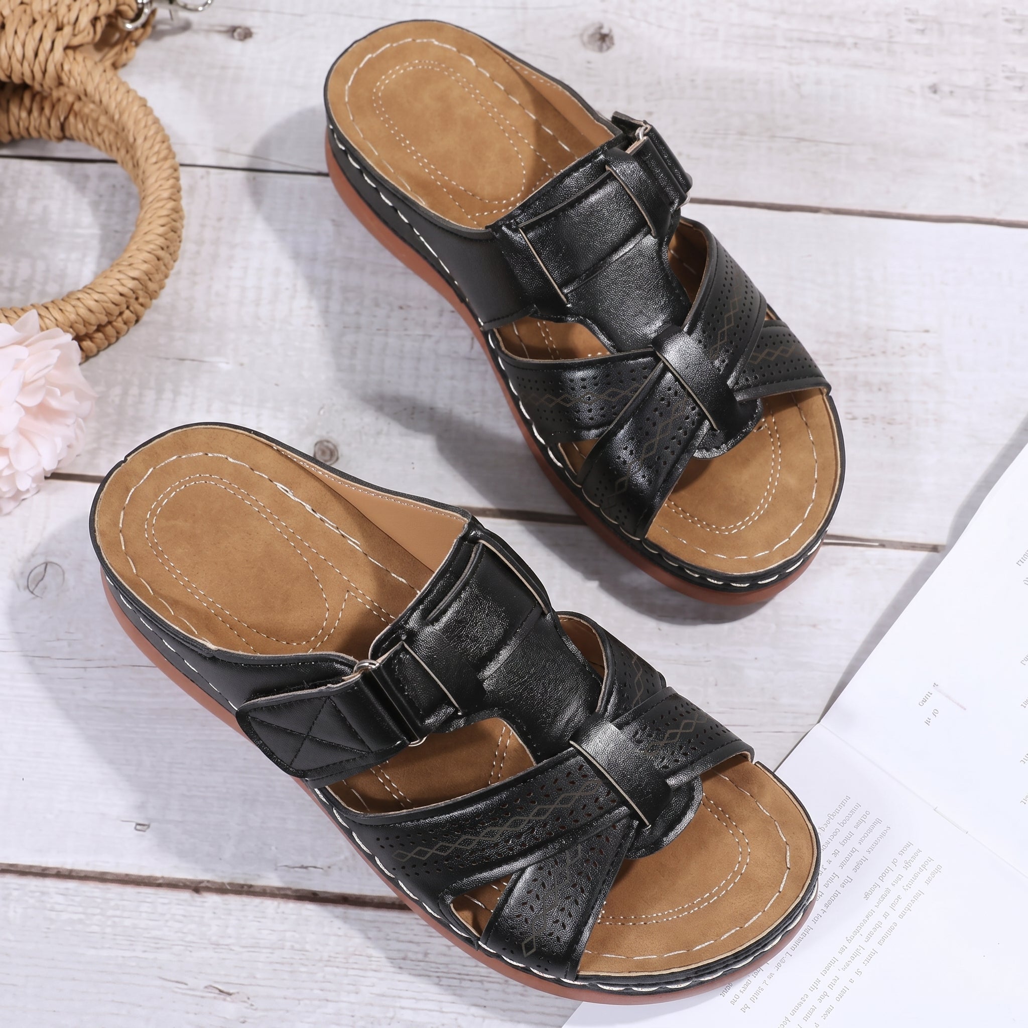 Anelie - Women's Orthopedic Slip-On Wedge Sandals