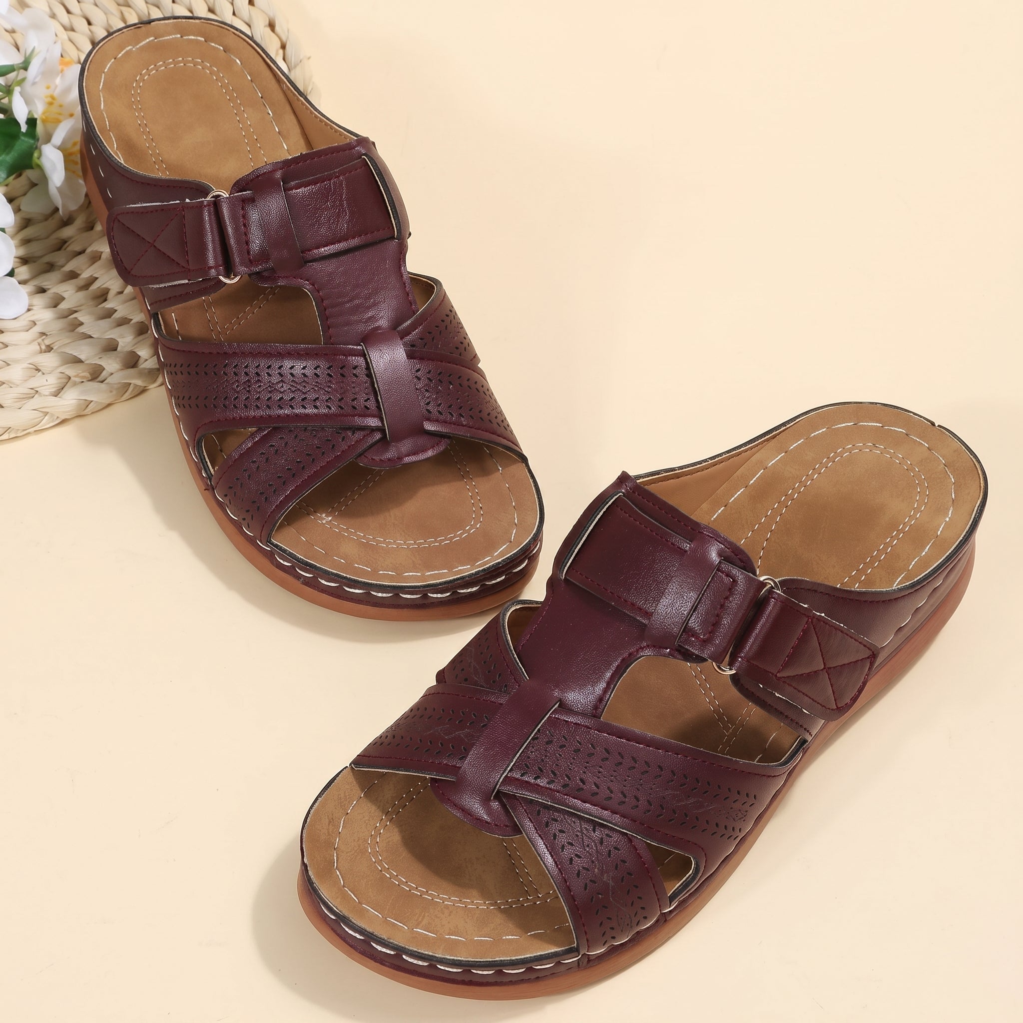 Anelie - Women's Orthopedic Slip-On Wedge Sandals
