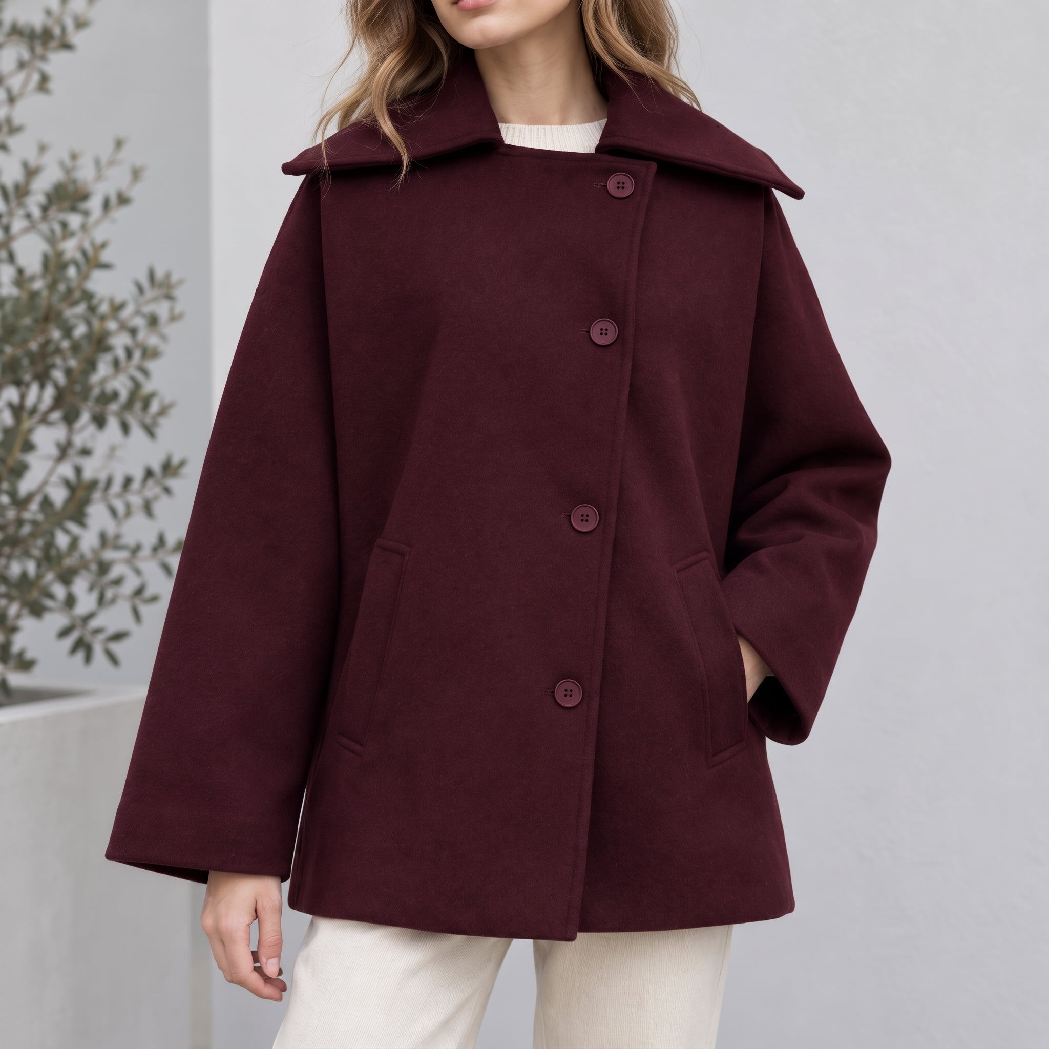 Sophie - Women's Oversized Longline Coat with Dropped Shoulders