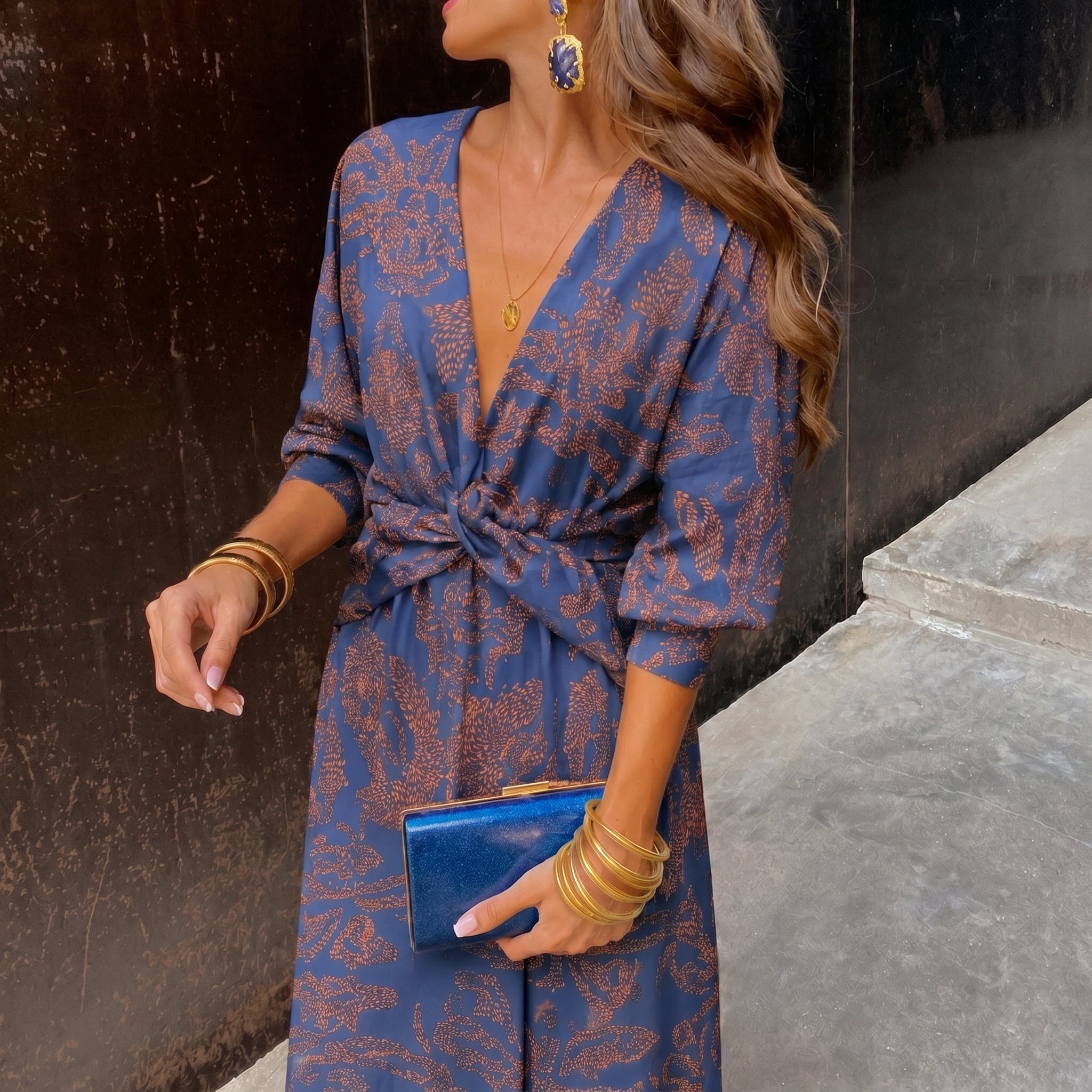 Clara - Women's Wedding Guest Vintage Floral Midi Dress