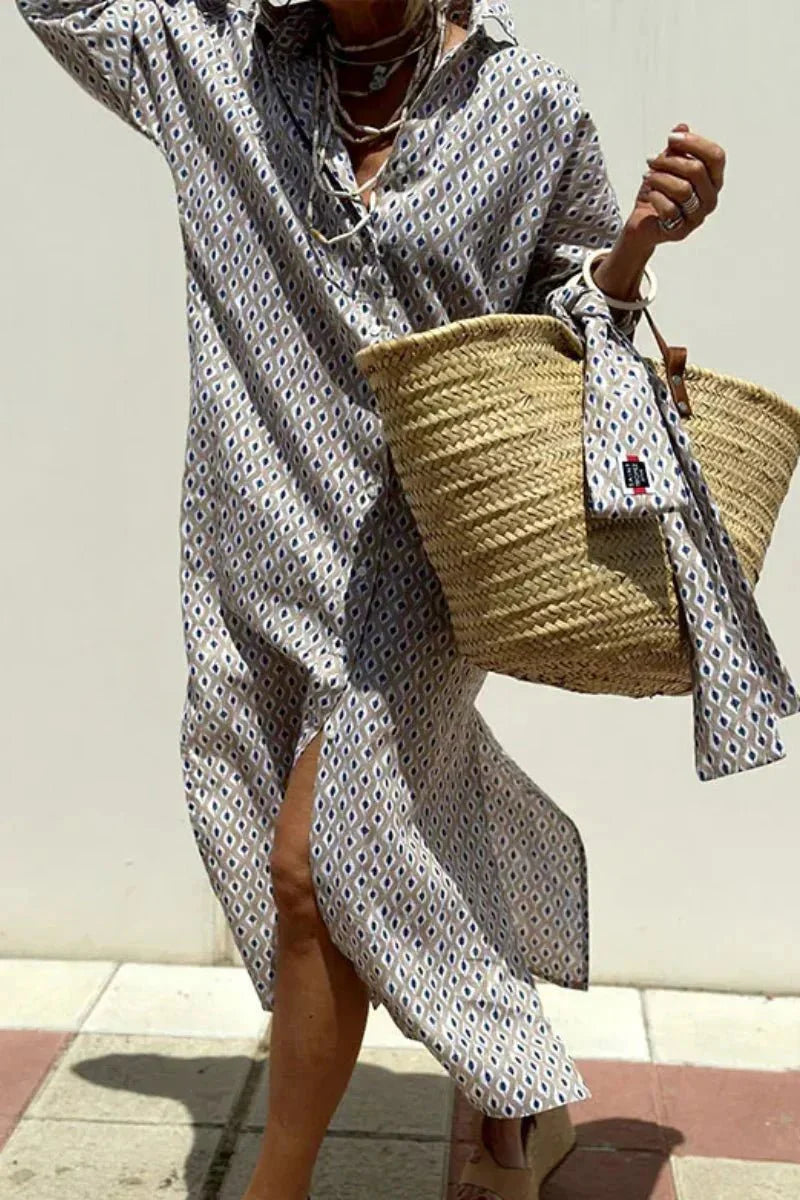 Adele – Elegant Striped Shirt Dress