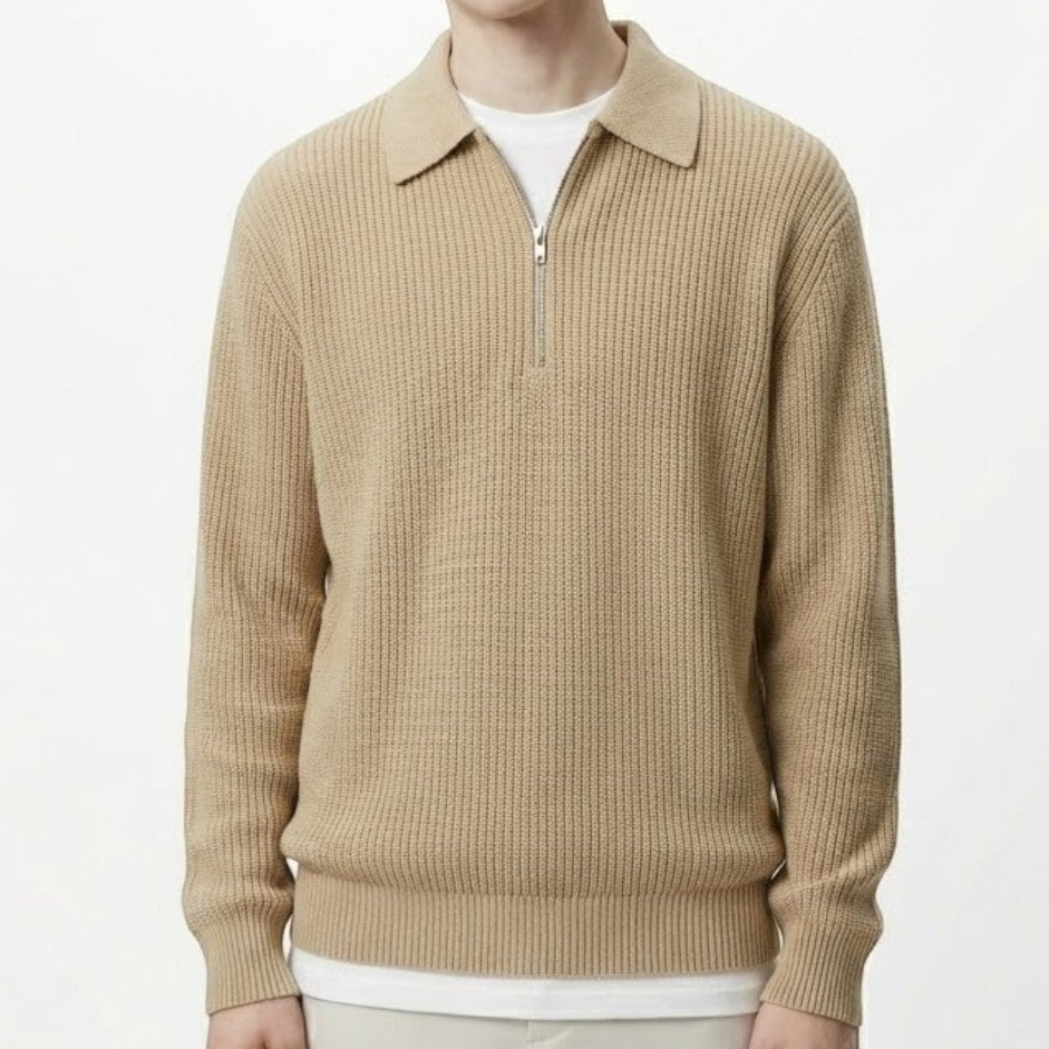 Adrian – Men's Wool Zipped Pullover