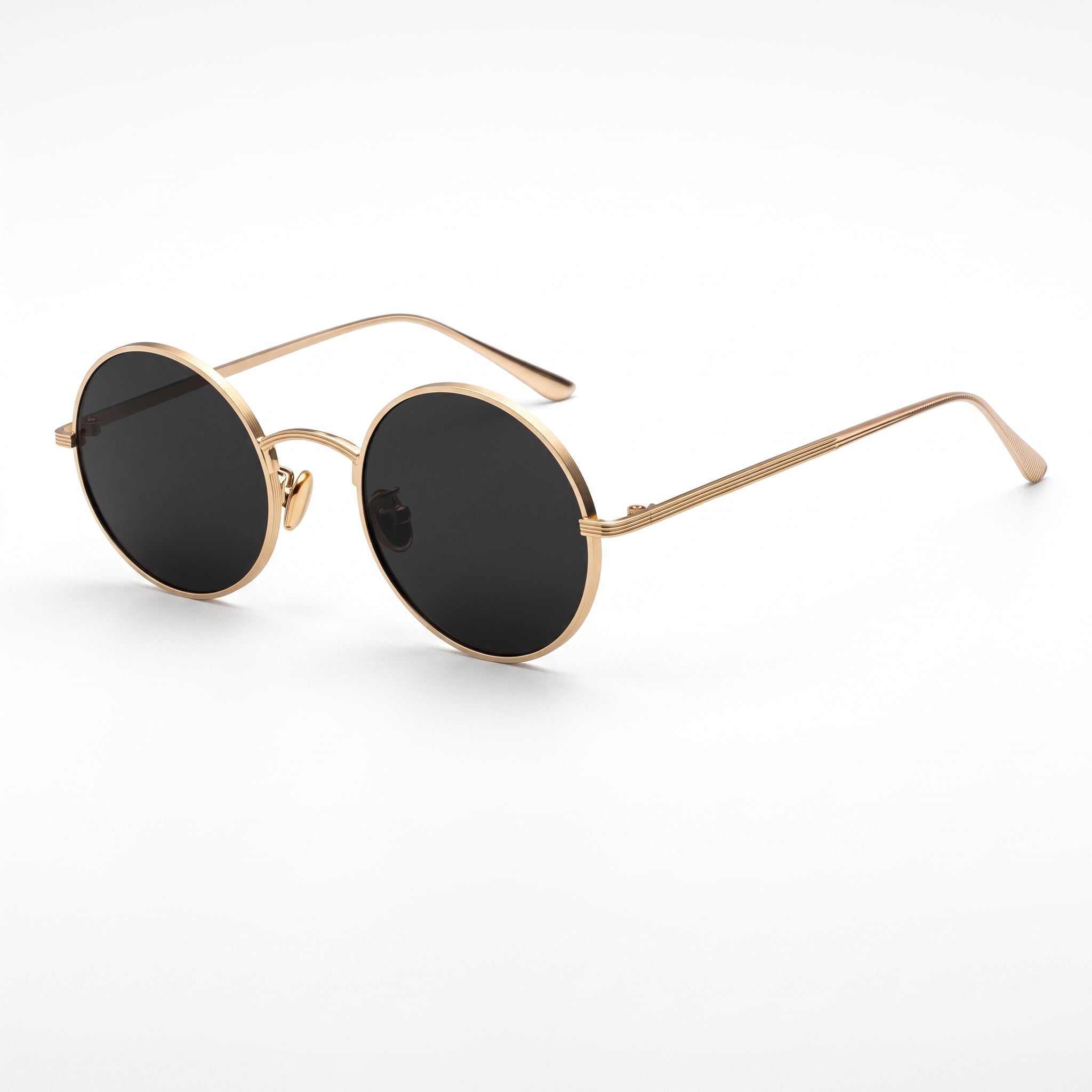 Alex - Men's Summer Retro Round Frame Sunglasses - sunglasses - Gold-Gray - Parker&Brooks