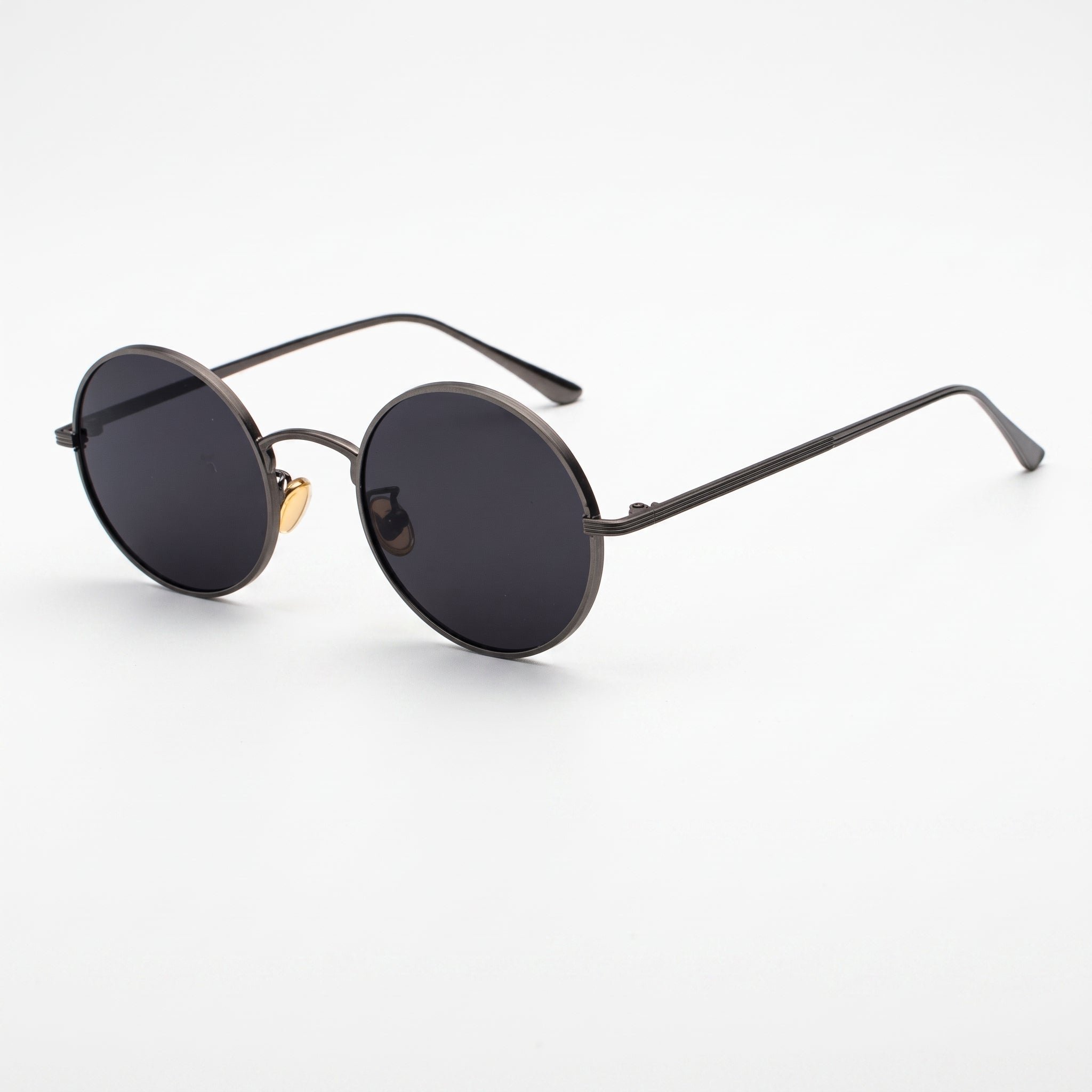 Alex - Men's Summer Retro Round Frame Sunglasses - sunglasses - Gun-Gray - Parker&Brooks