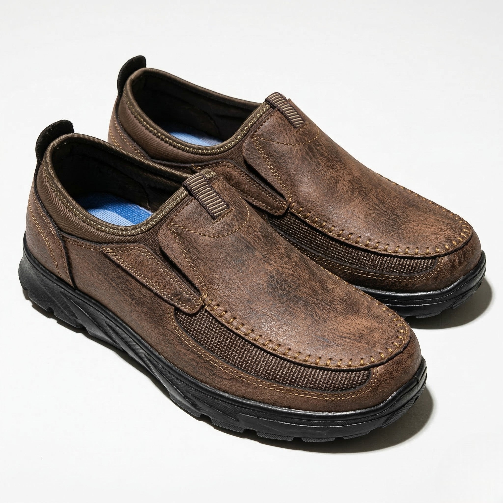 Alfred - Men's Orthopedic Breathable Loafers - Loafers - Dark Brown - Parker&Brooks