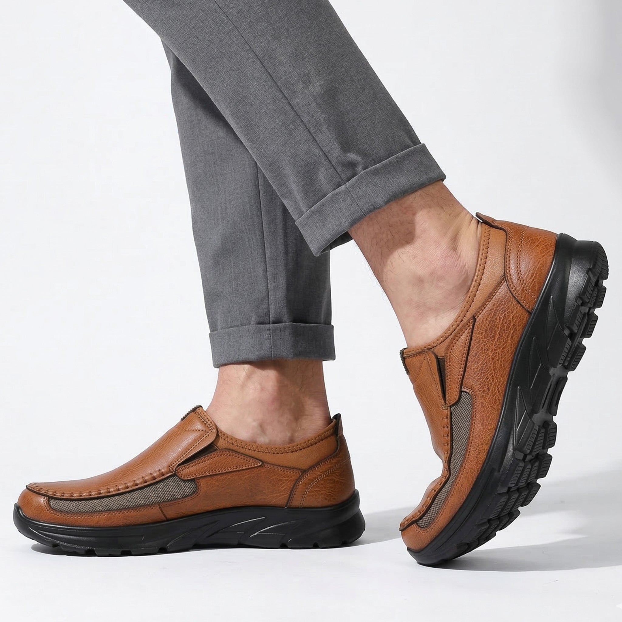 Alfred - Men's Orthopedic Breathable Loafers - Loafers - Sand - Parker&Brooks